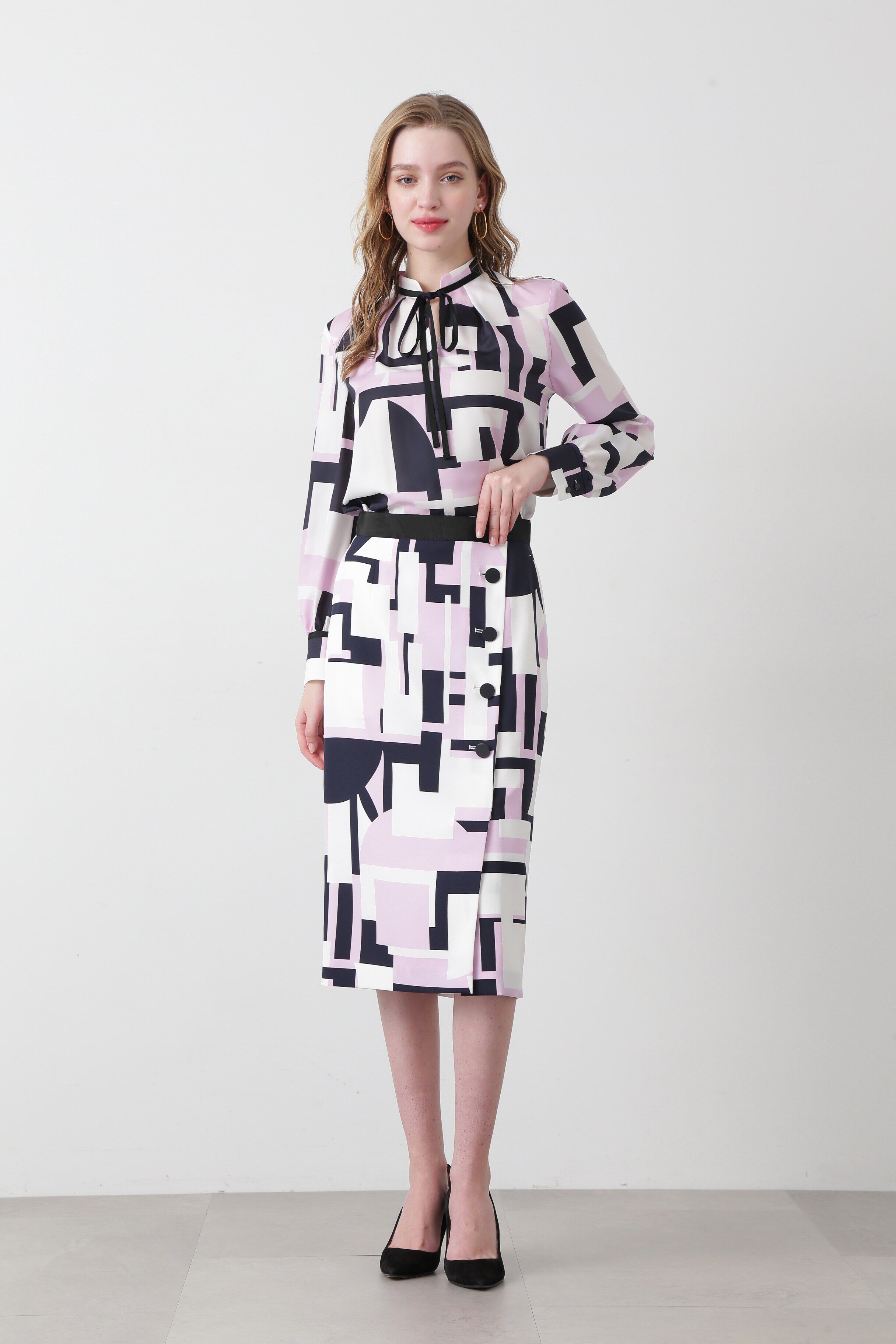  「◆サークルジオメトリックプリントスカート」|スカート|