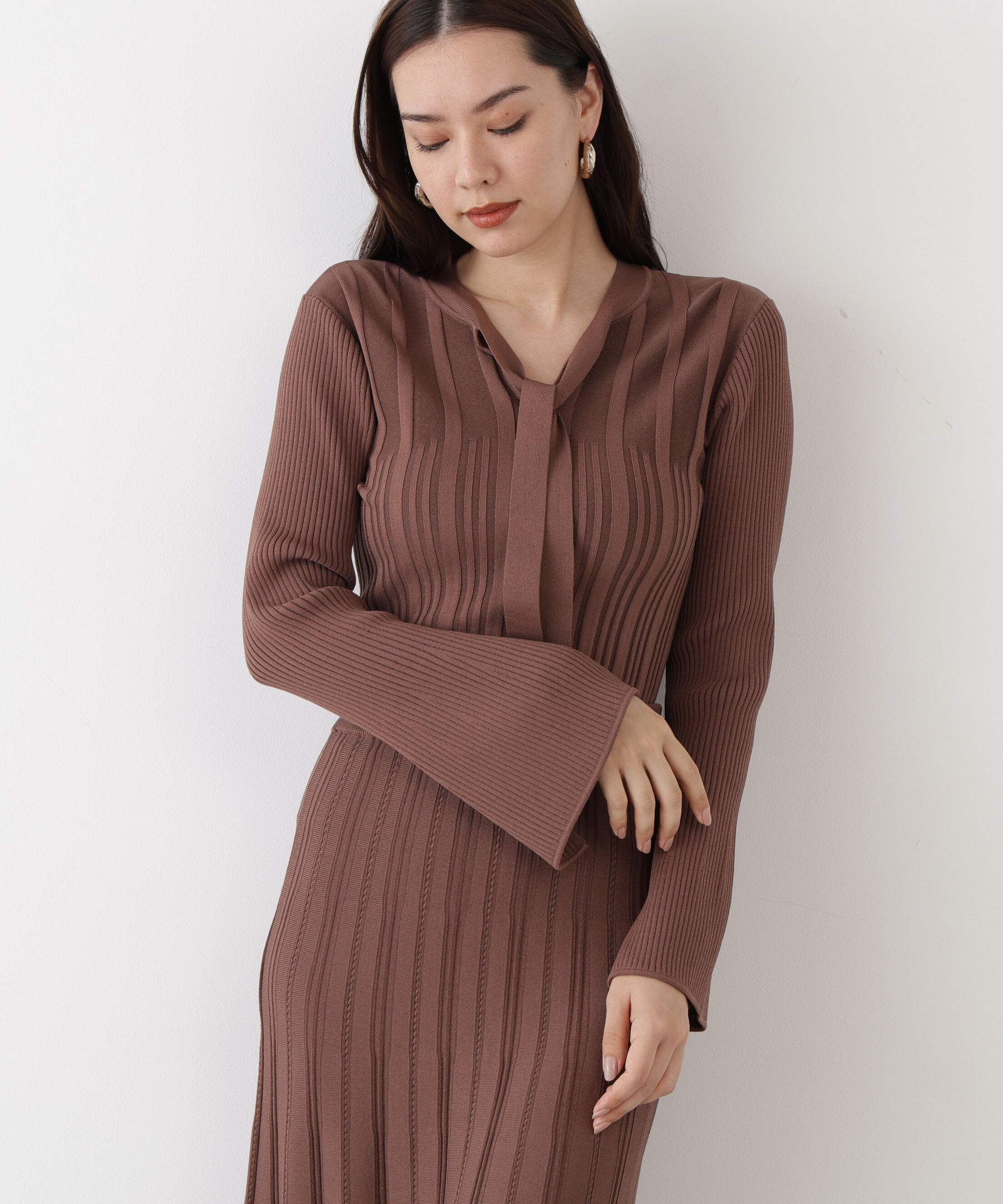  「◆ベルスリーブボウタイニットプルオーバー」|ニット・セーター|