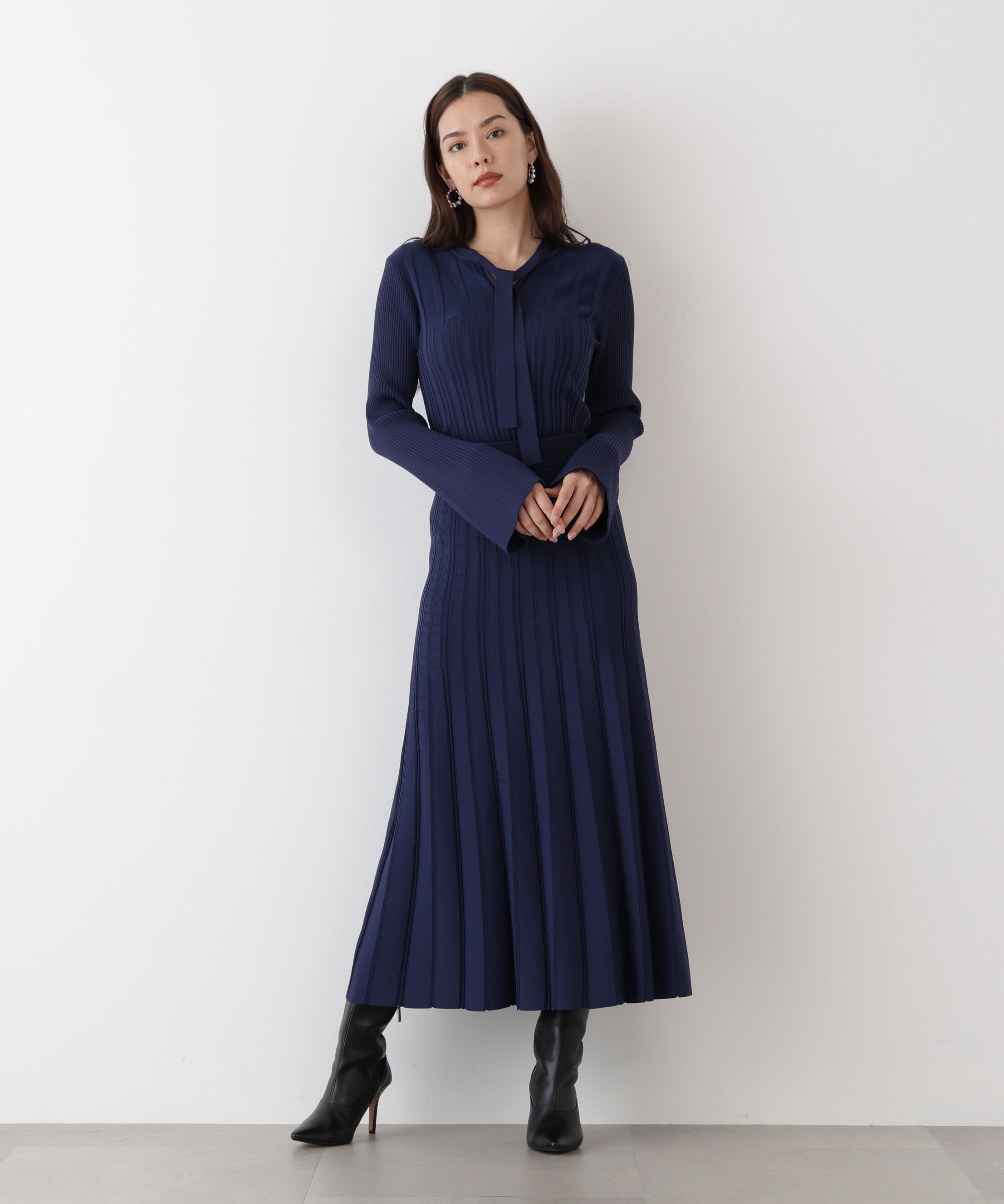  「◆ベルスリーブボウタイニットプルオーバー」|ニット・セーター|