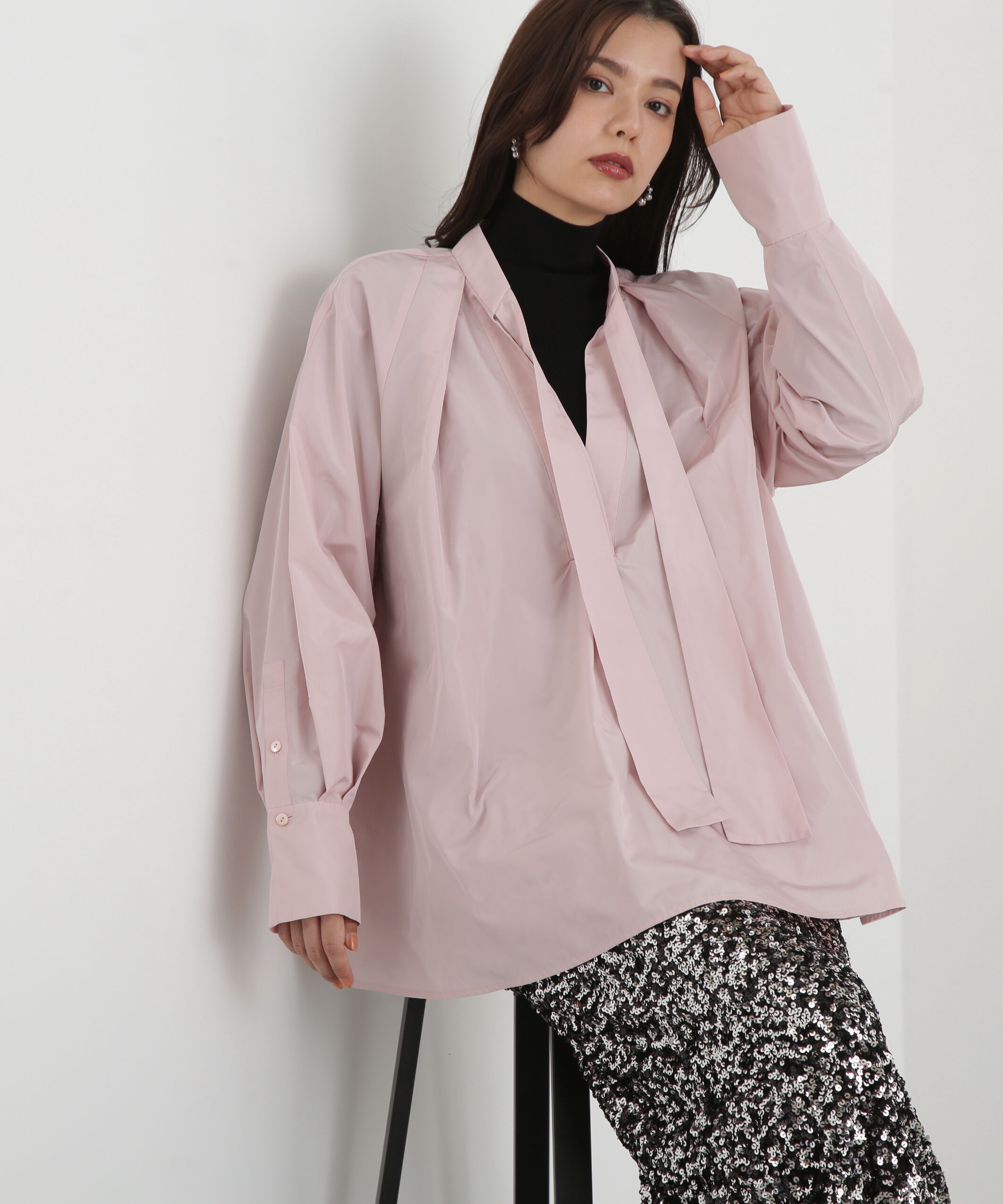  「◆タックフレアボウブラウス」|シャツ・ブラウス|