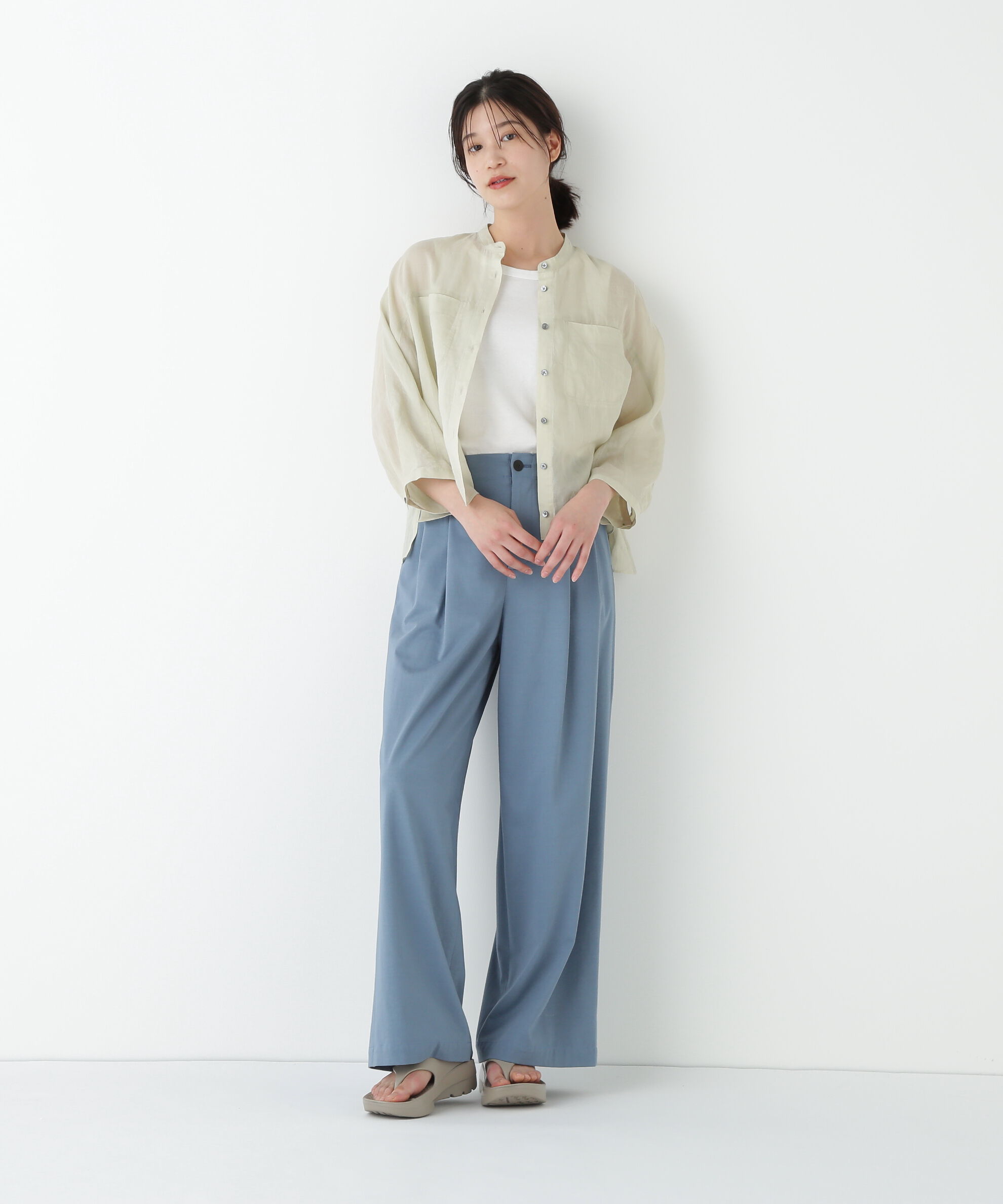  「◆プレーティング天竺タックセミワイドパンツ」|その他|