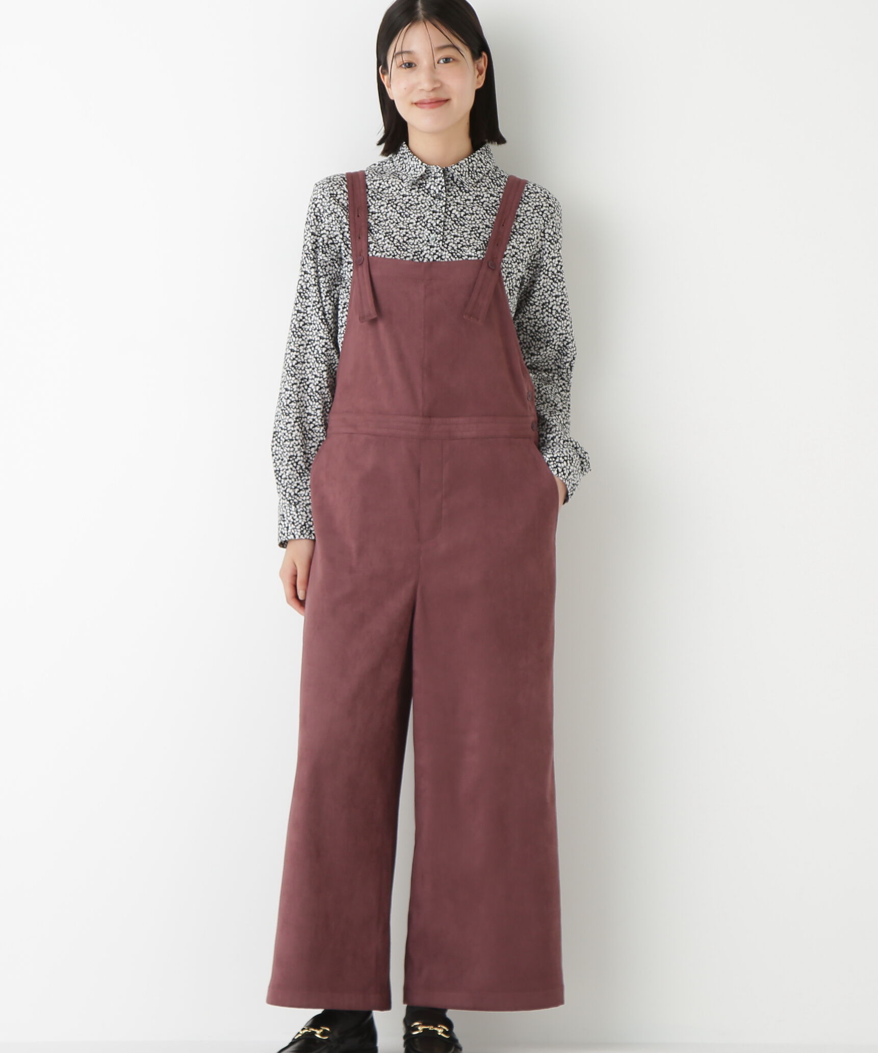  「◆ストレッチスェードオーバーオール」|ワンピース|