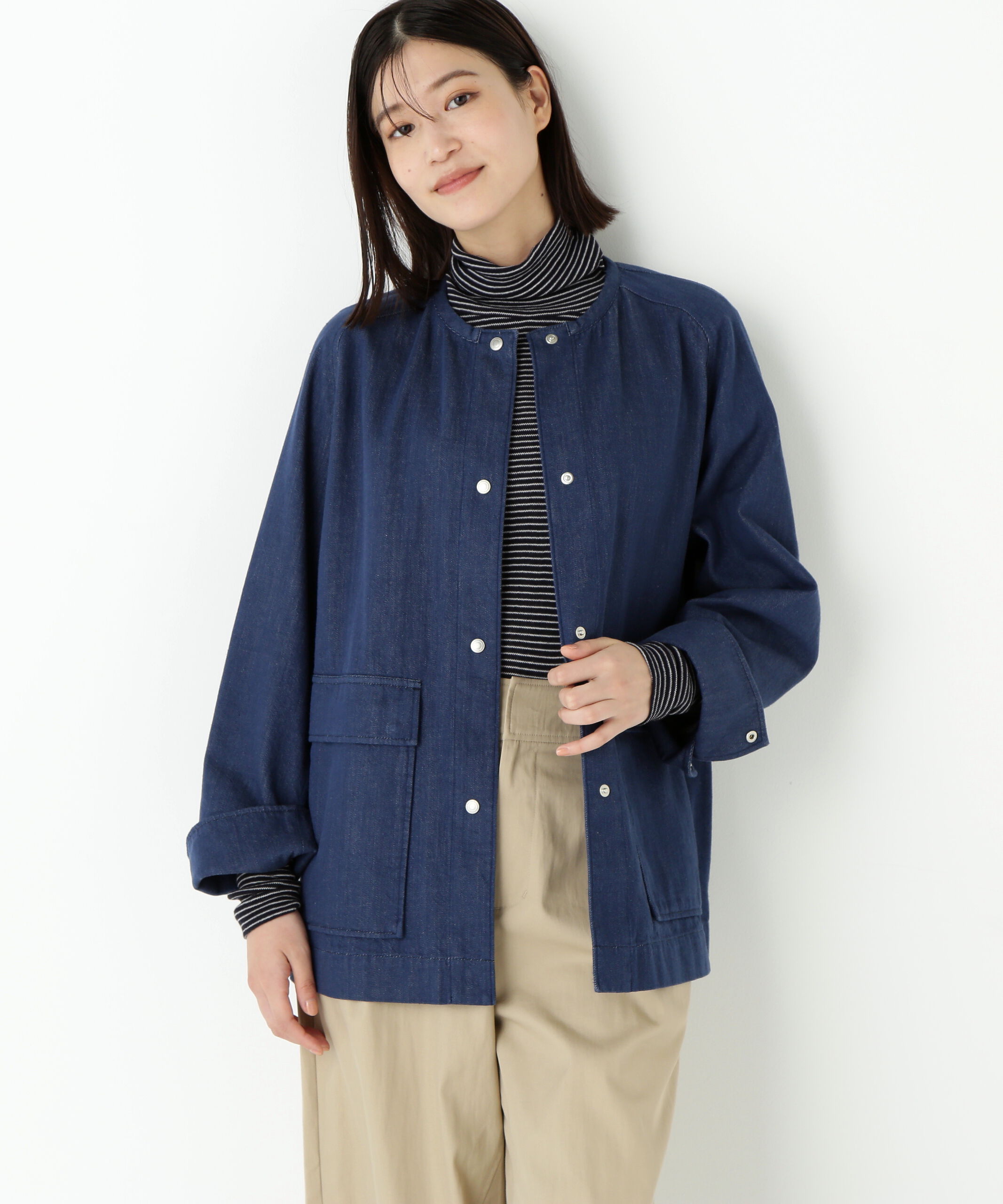  「◆８ｏｚデニムブルゾン」|ブルゾン・スタジャン|ブルー