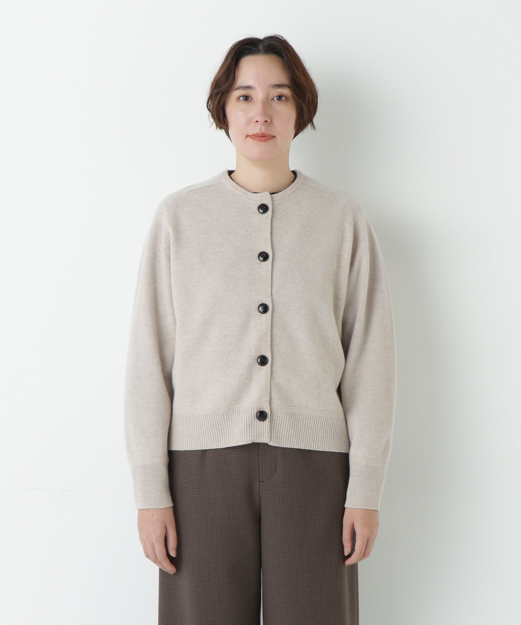  「≪洗える≫ウォッシャブルウールクルーネックカーディガン」|ニット・セーター|