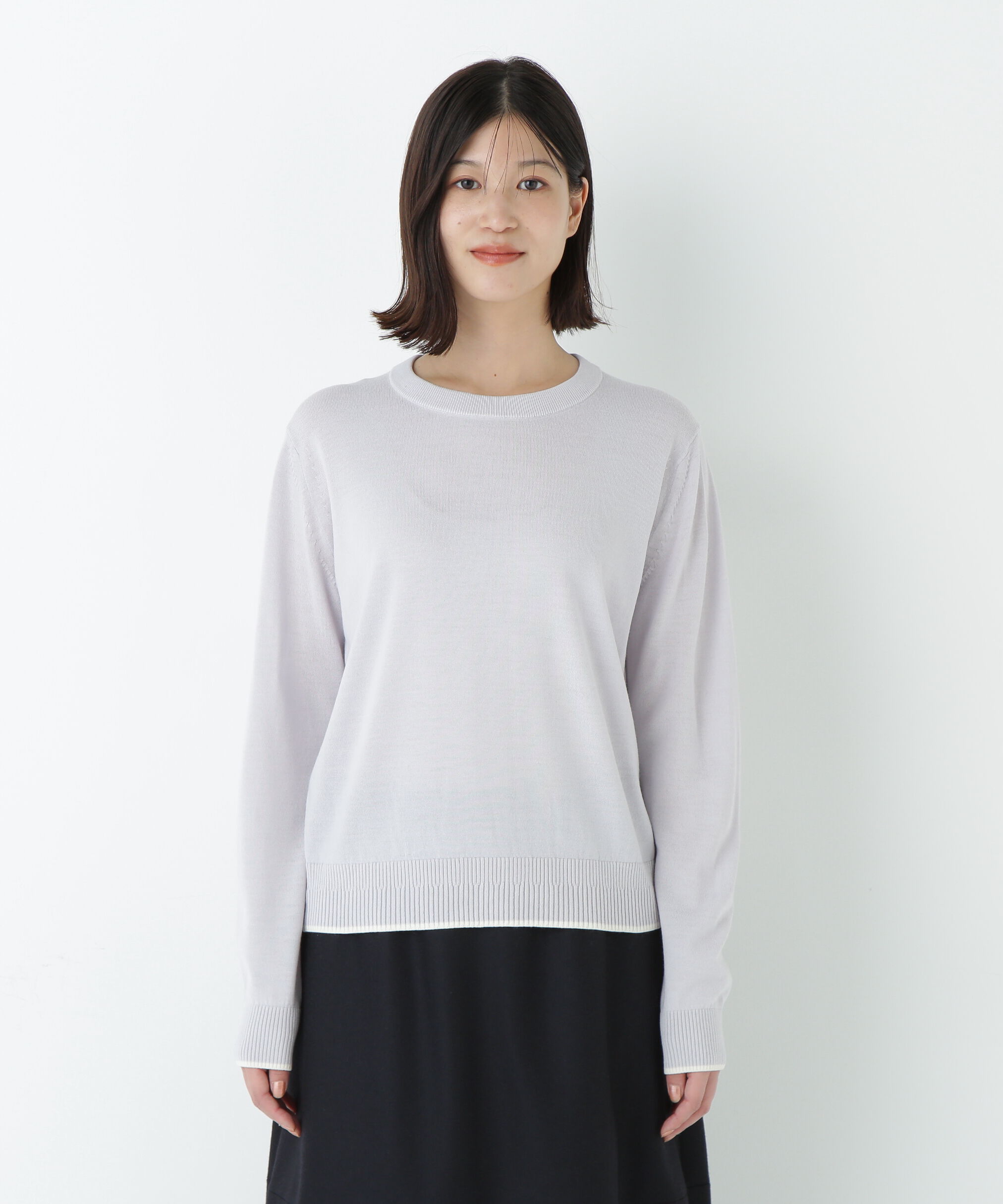  「梳毛ライン入りニットプルオーバー」|ニット・セーター|