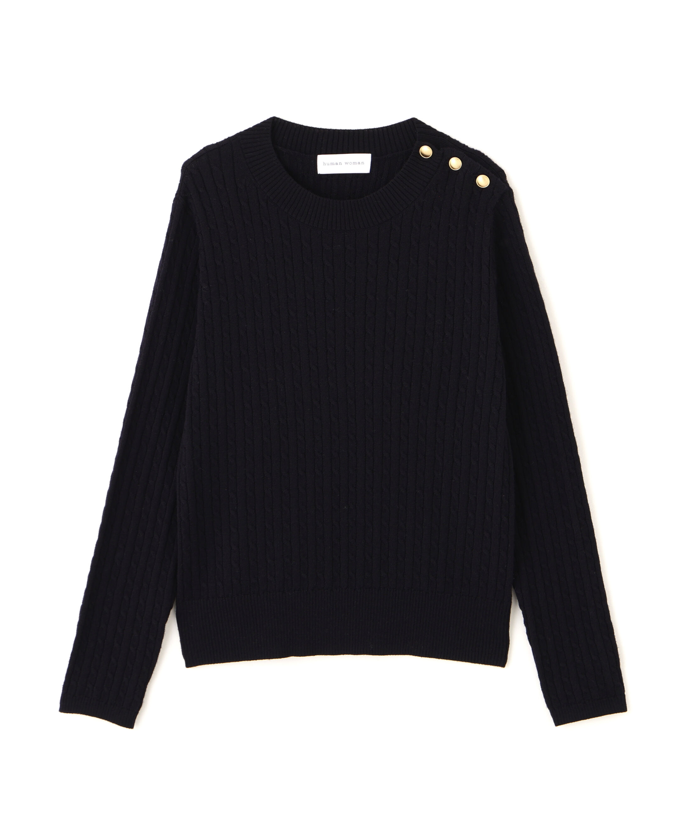  「ミニケーブル釦プルオーバー」|ニット・セーター|