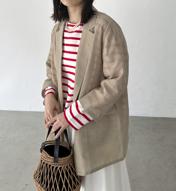 Doux archives「リネンライクシアージャケット」|テーラードジャケット|