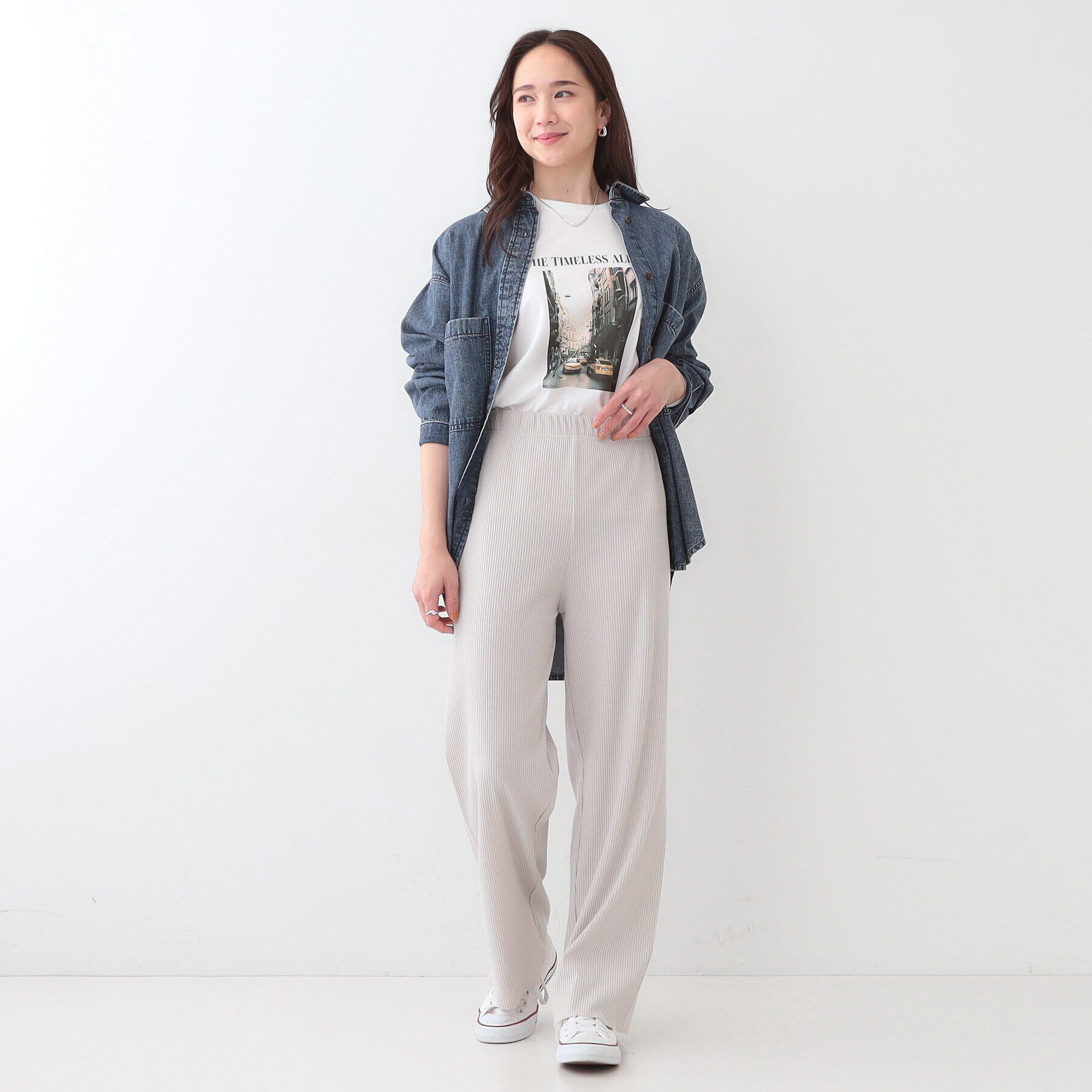 SHOO･LA･RUE「【洗える/S-LL】やわらか楽ちん カットリブパンツ」|その他|