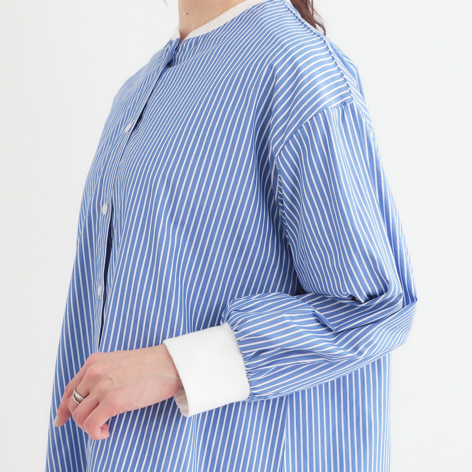 SHOO･LA･RUE「【洗える/S-LL】リブでこなれ感 ゆるっと着られる ロングシャツ」|チュニック|