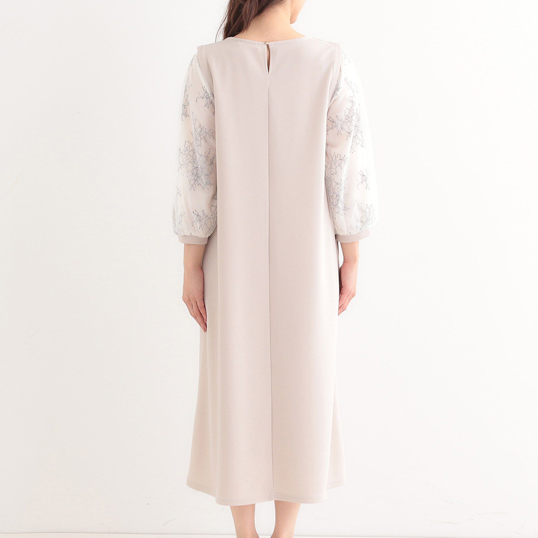 SHOO･LA･RUE「1枚で上品に決まる お袖レース切り替え7分袖ワンピース」|ワンピース|