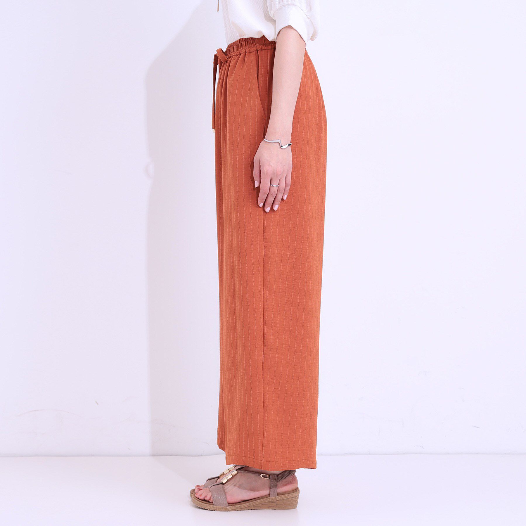 SHOO･LA･RUE「【着丈選べる/ひんやり】ストライプ見えイージーワイドパンツ」|その他|