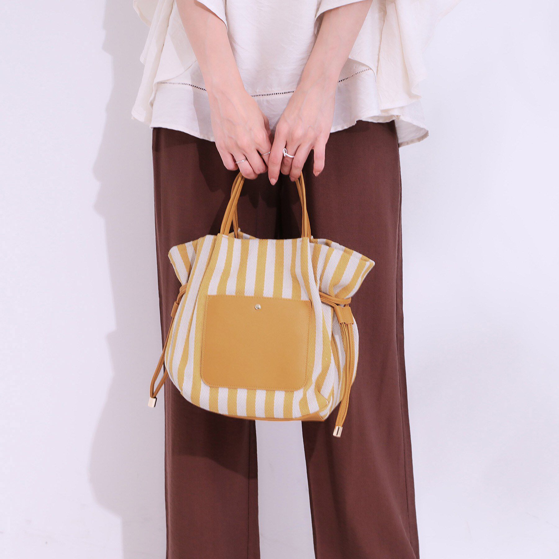 SHOO･LA･RUE「【2WAY】素材コンビトートバッグ」|トートバッグ|