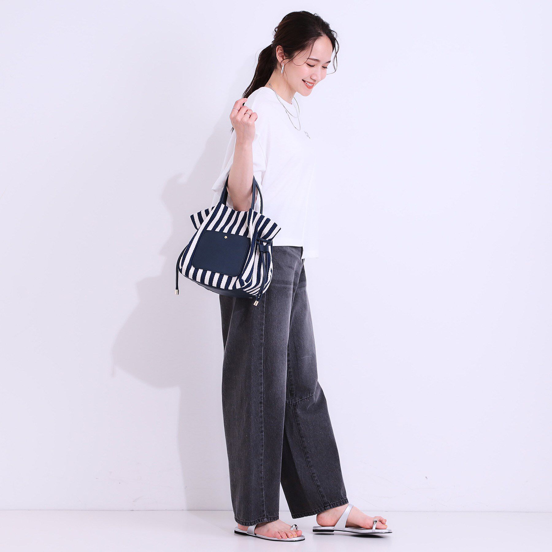 SHOO･LA･RUE「【2WAY】素材コンビトートバッグ」|トートバッグ|