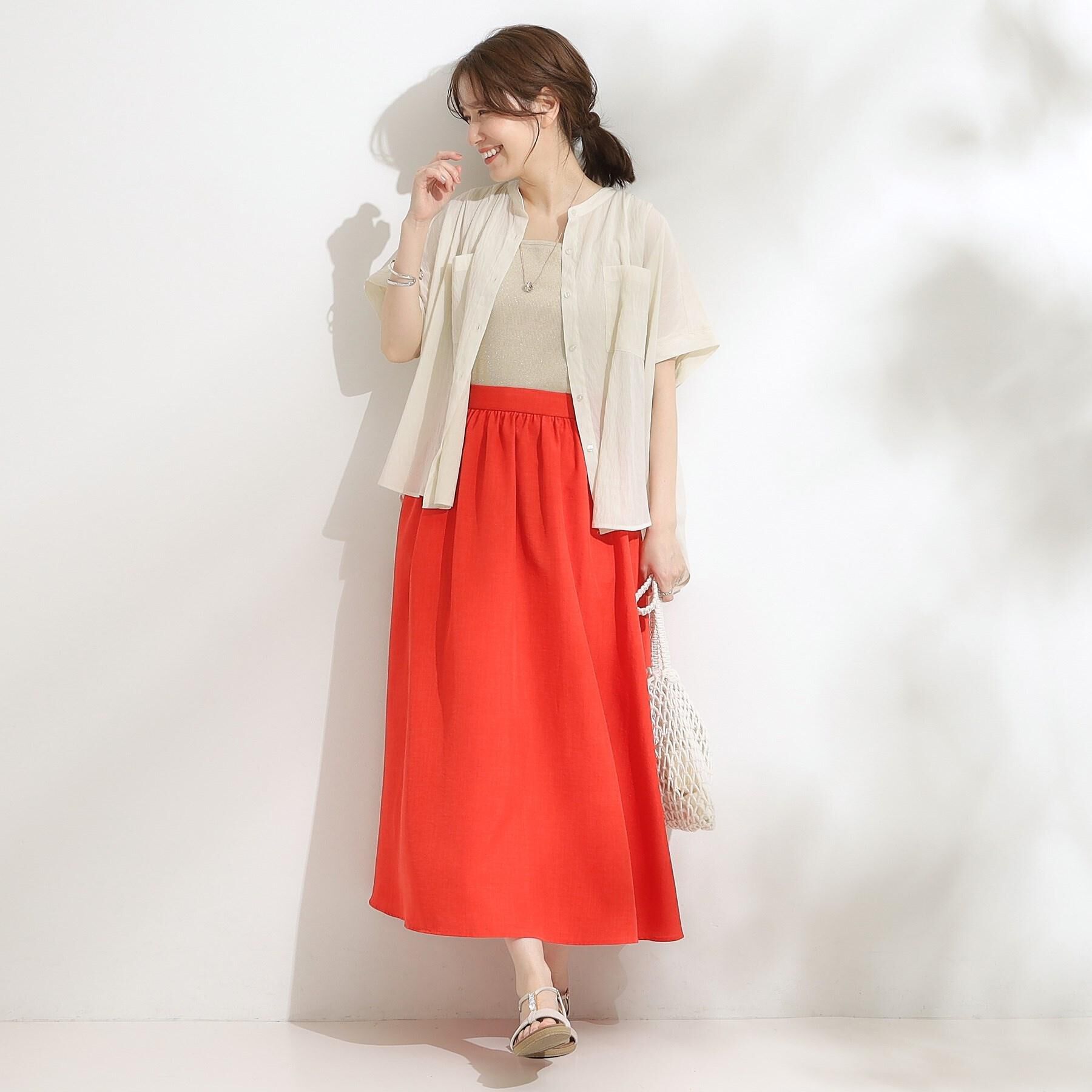 SHOO･LA･RUE「【S-LL】デコルテラインをきれいに魅せる ラメテレコタンクトップ」|キャミソール|