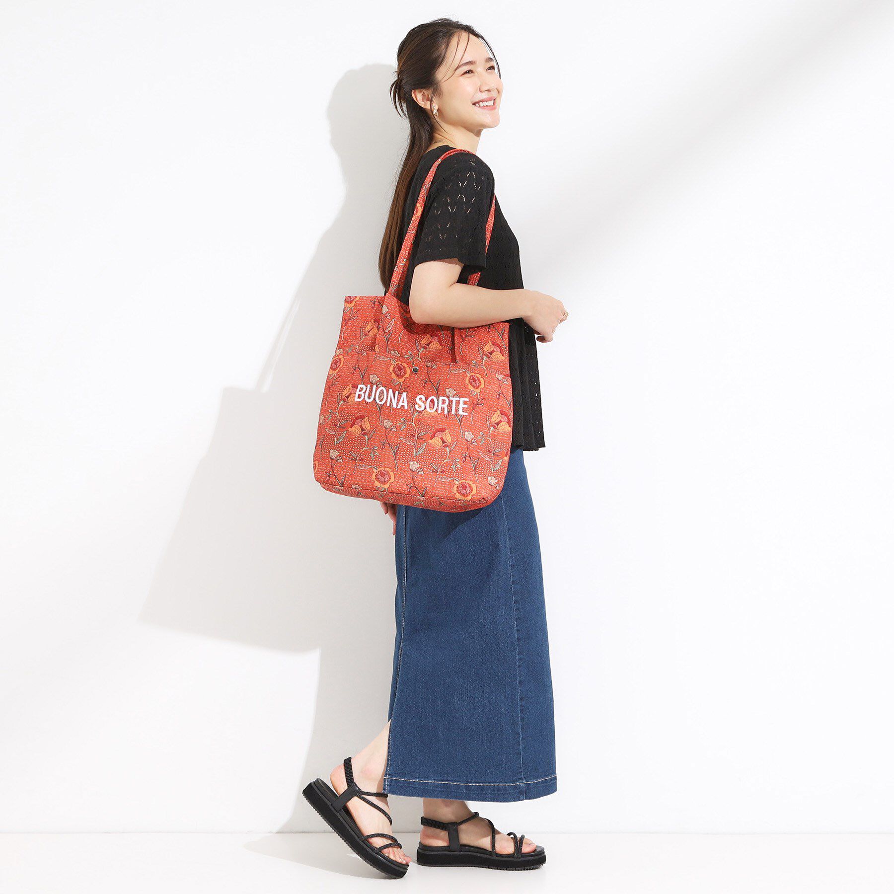 SHOO･LA･RUE「【A4サイズ】幸運を呼び寄せてくれそうな ラタプリント トートバッグ」|トートバッグ|