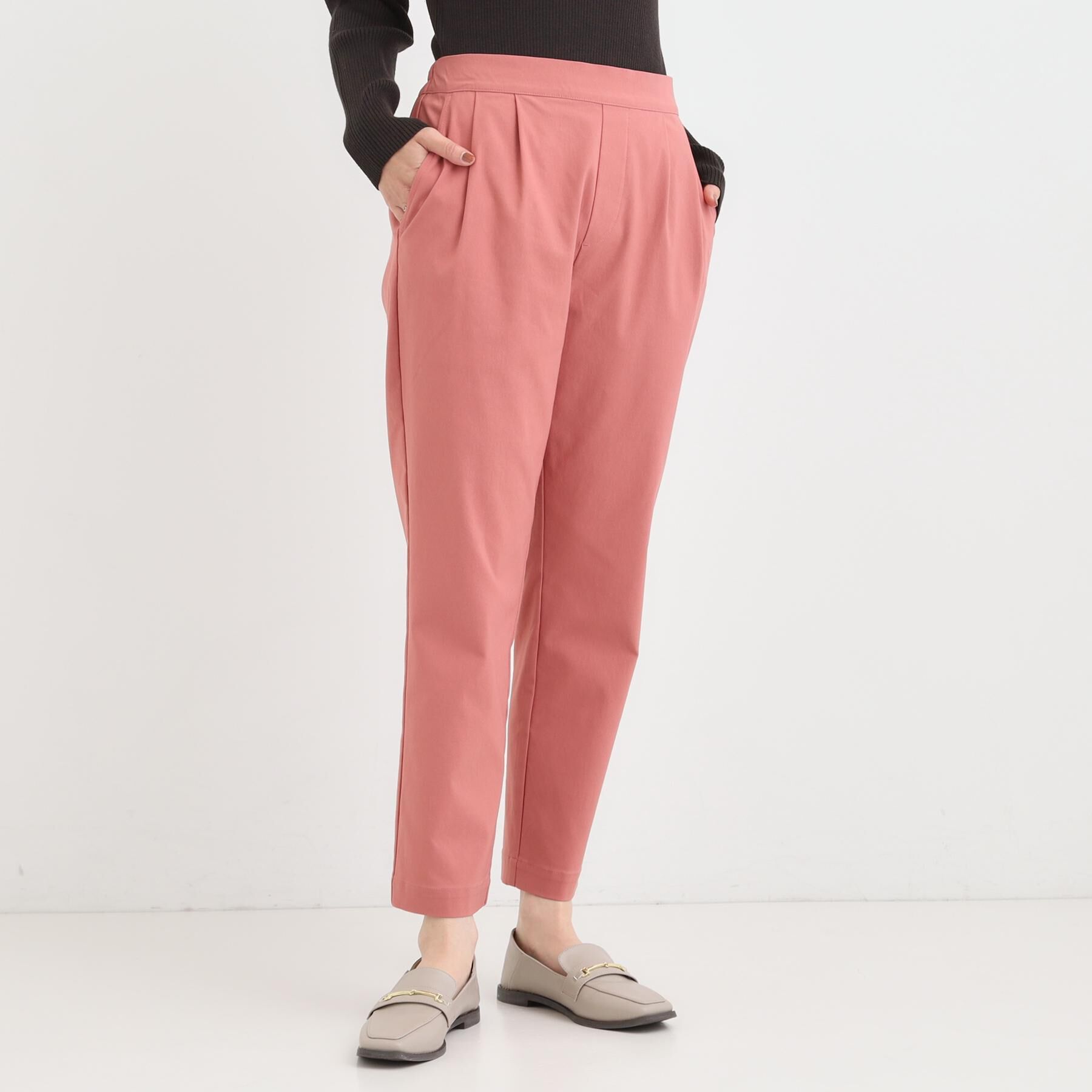 SHOO･LA･RUE「【洗える/S-LL/美脚シルエット】ハイパーストレッチ テーパードパンツ【CIRCRIC】」|その他|オレンジ(067)