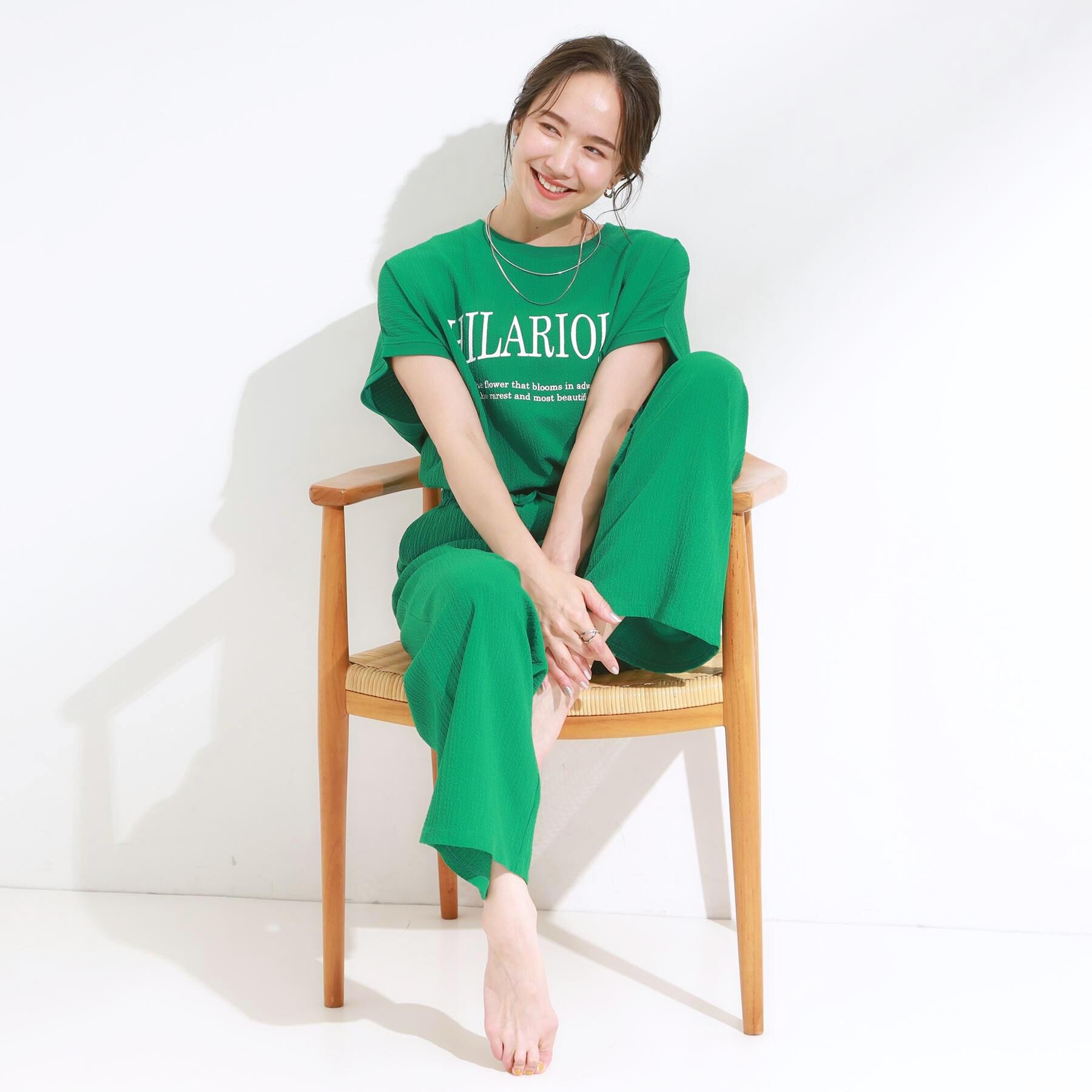 SHOO･LA･RUE「【S-LL/セットアップ可】リラックスカジュアルに ぽこぽこイージーパンツ」|その他|