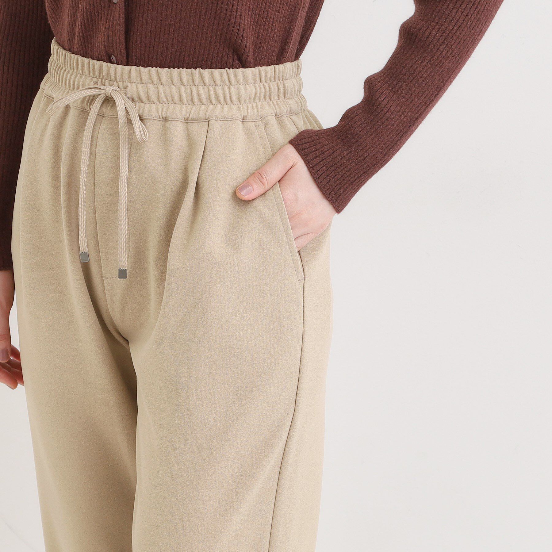 SHOO･LA･RUE「【S-3L/洗濯後しわになりにくい】スマートに見える イージーテーパードパンツ【CIRCRIC】」|その他|