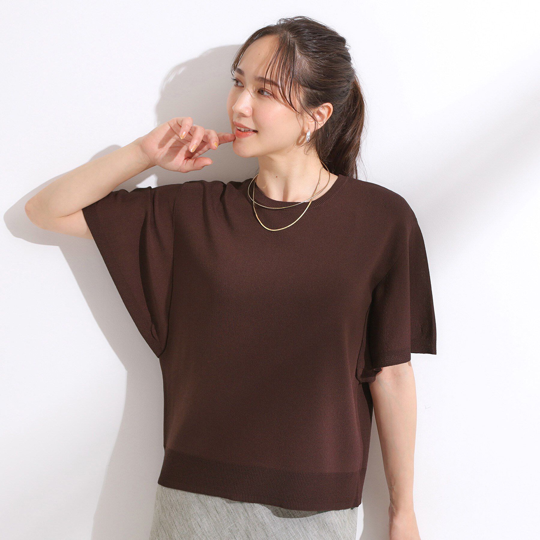 SHOO･LA･RUE「【S-LL】女性らしさ溢れる フレアスリーブニット」|ニット・セーター|