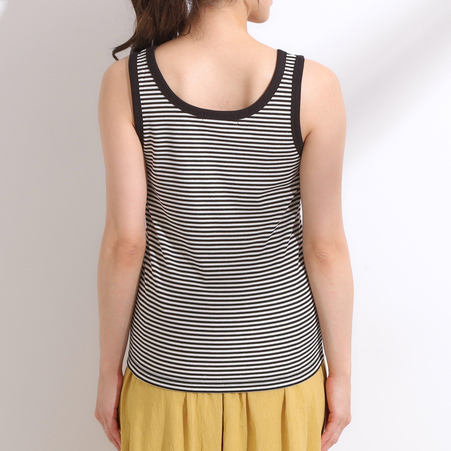 SHOO･LA･RUE「【洗える/S-LL】首元きれい テレコリブタンクトップ」|キャミソール|