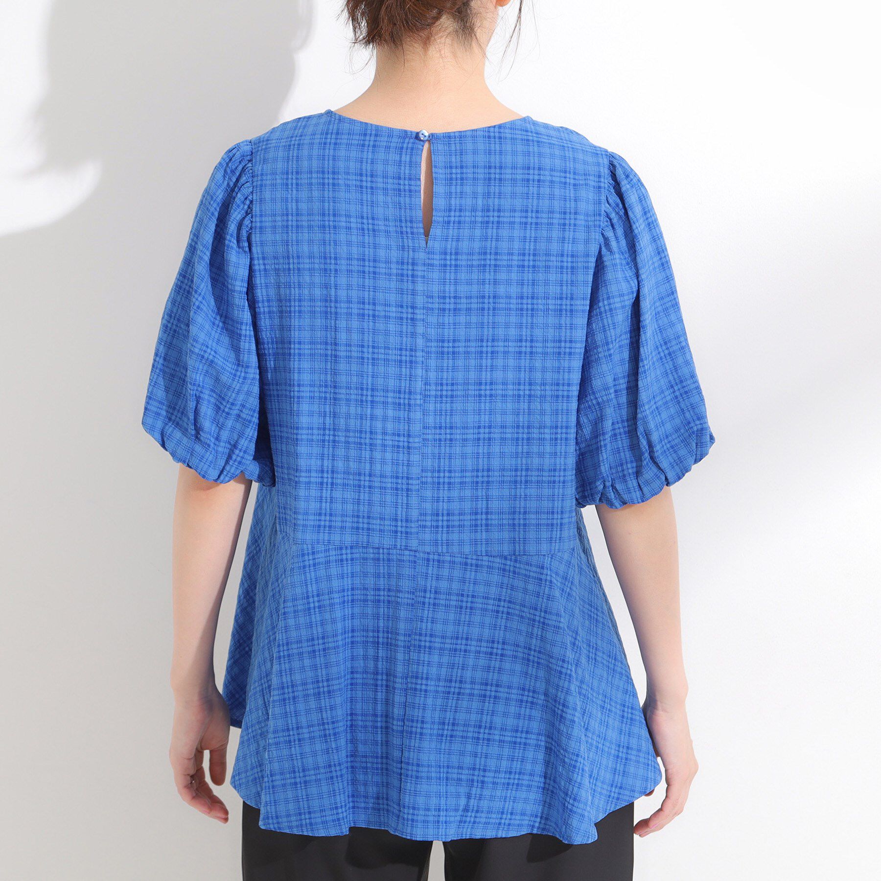 SHOO･LA･RUE「【S-LL】バルーン袖で大人可愛く ペプラムブラウス」|シャツ・ブラウス|