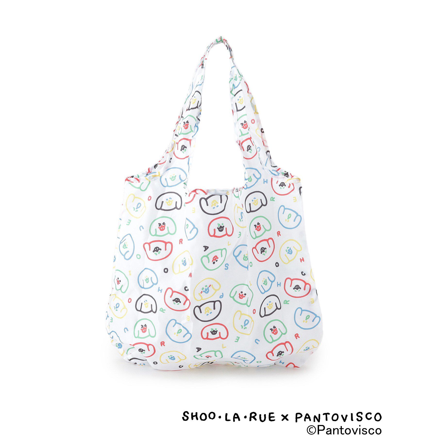 SHOO･LA･RUE「【パントビスコ／ぺろち】しまえるエコバッグ」|エコバッグ|ホワイト(401)