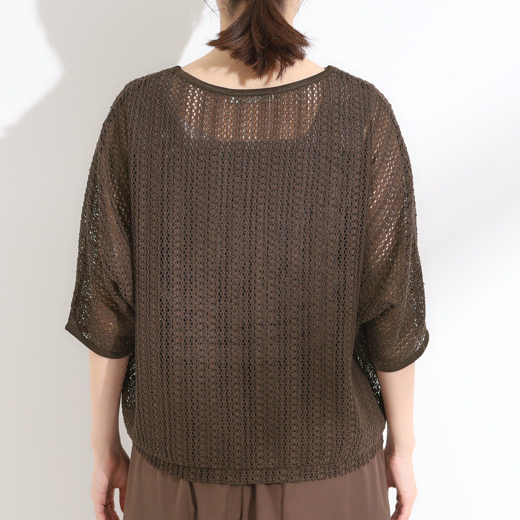 SHOO･LA･RUE「【洗える/S-LL】季節の変わり目に 透かし柄が涼やか ジップブルゾン」|ブルゾン・スタジャン|