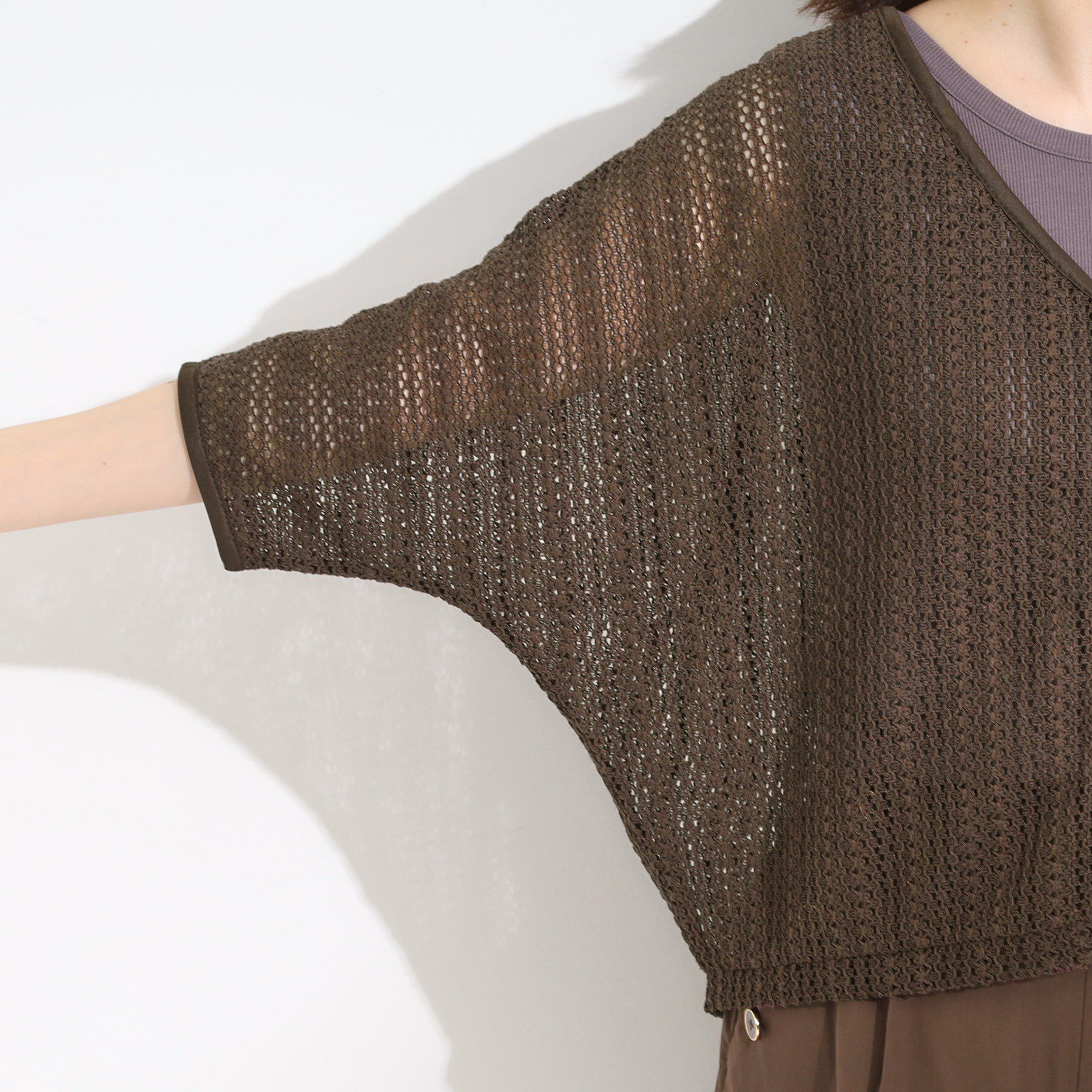 SHOO･LA･RUE「【洗える/S-LL】季節の変わり目に 透かし柄が涼やか ジップブルゾン」|ブルゾン・スタジャン|