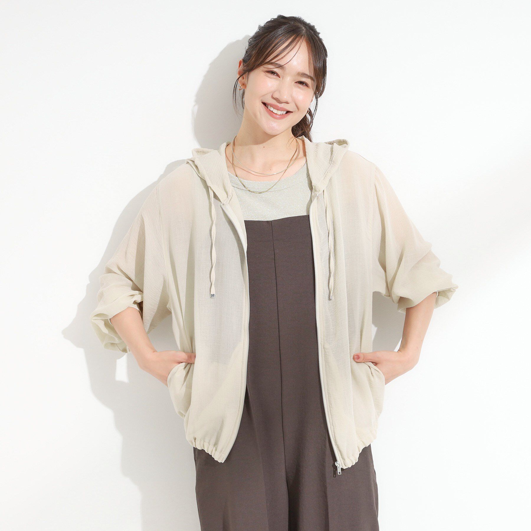 SHOO･LA･RUE「【S-LL】柔らかシアーでこなれるフーディブルゾン」|ブルゾン・スタジャン|