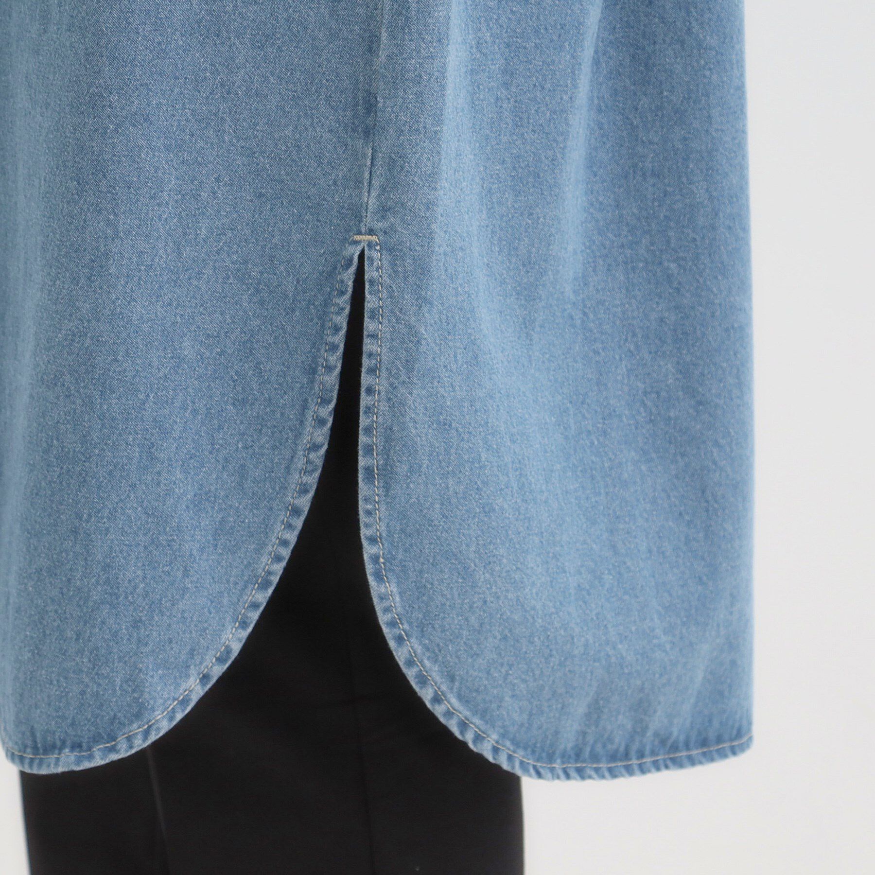 SHOO･LA･RUE「【S-LL】ロングシーズン活躍 デニムシャツワンピース」|ワンピース|