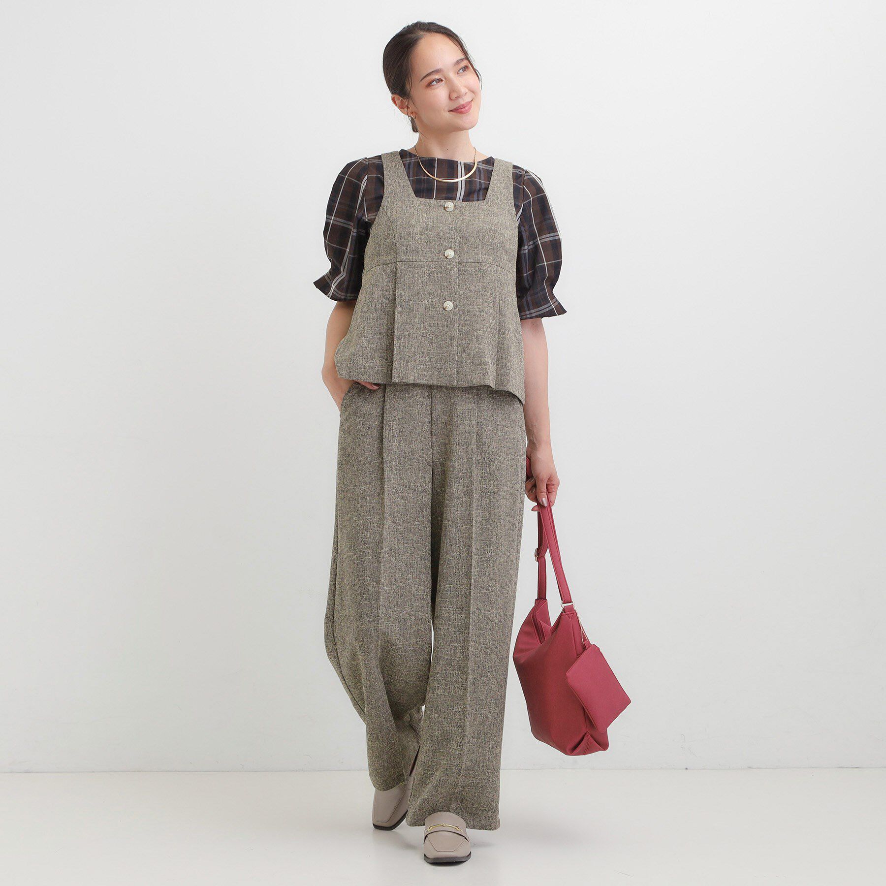 SHOO･LA･RUE「【2点セット】着るだけで決まる クラシカルなツイード調セットアップ」|スーツ|