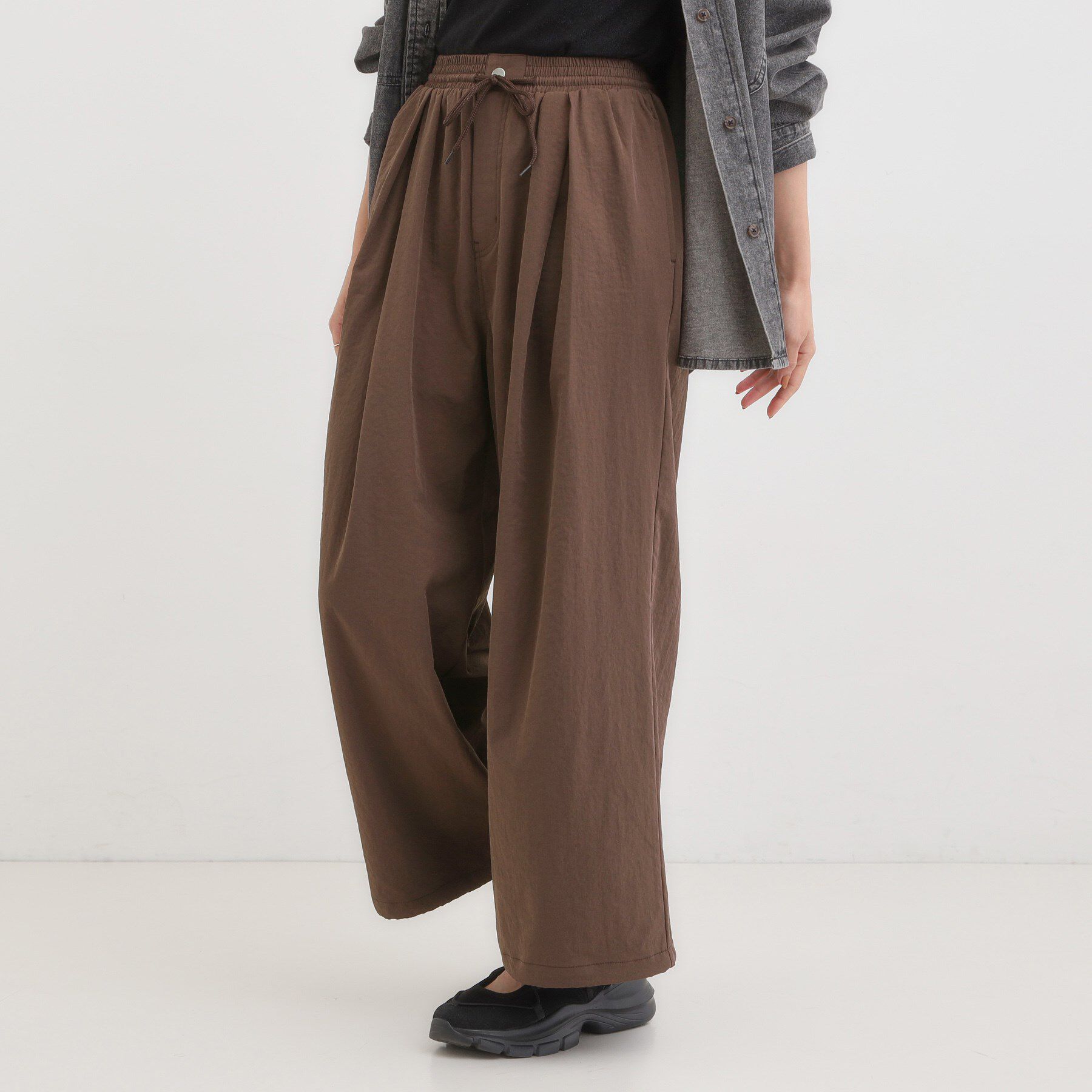 SHOO･LA･RUE「【2WAY/S-LL】シルエット変化を楽しめる ドロスト ワイドカーブパンツ」|その他|