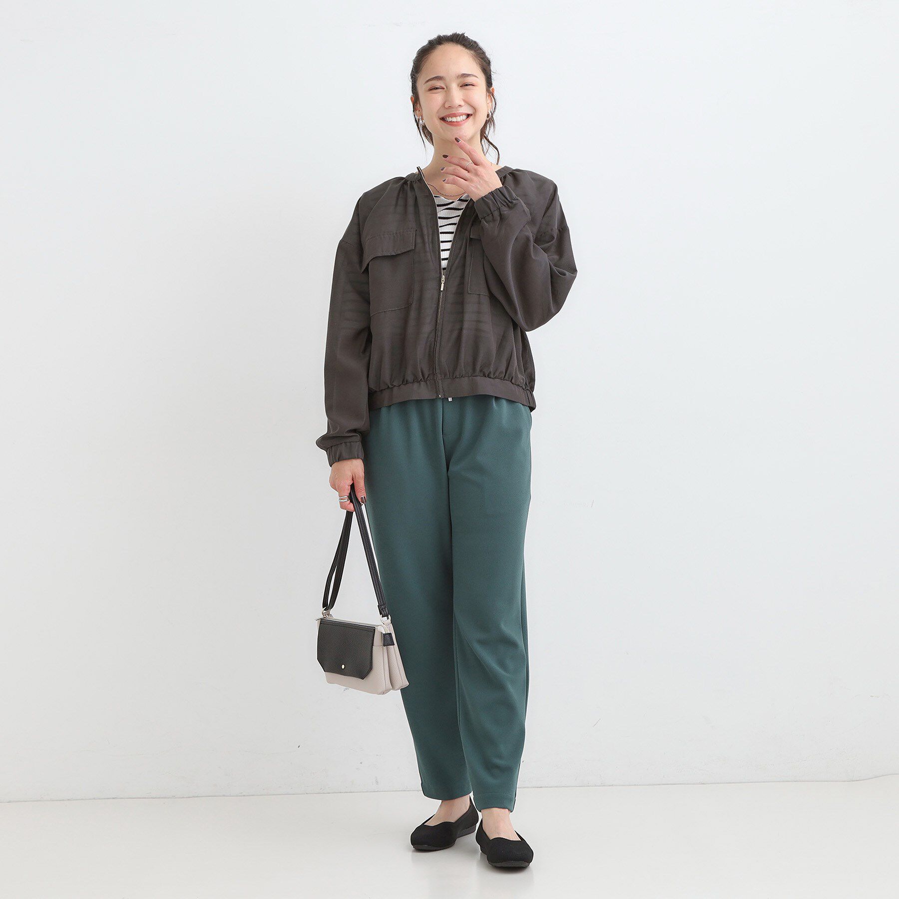 SHOO･LA･RUE「【S-LL】寒暖差のある時期に 大人上品なシアーブルゾン」|ブルゾン・スタジャン|