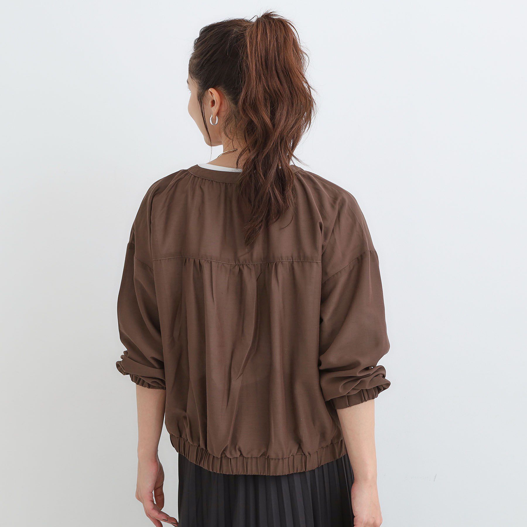 SHOO･LA･RUE「【S-LL】寒暖差のある時期に 大人上品なシアーブルゾン」|ブルゾン・スタジャン|