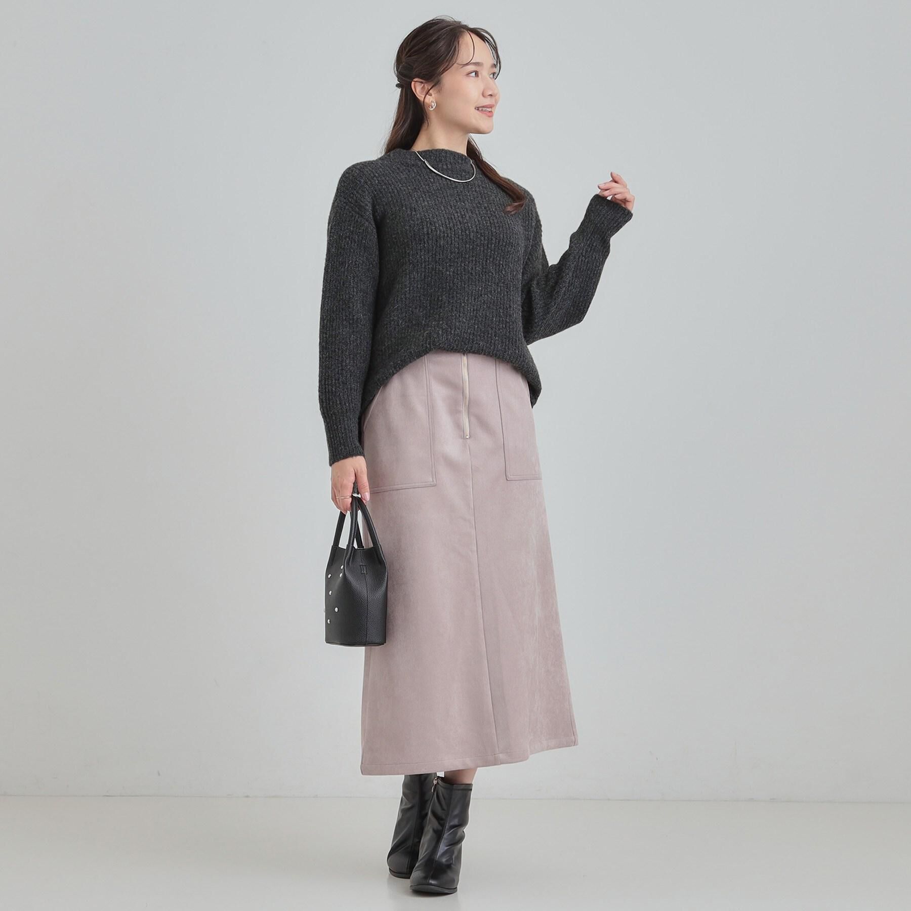 SHOO･LA･RUE「【洗濯機可】上品できれい見え フェイクスエード ナロースカート」|スカート|