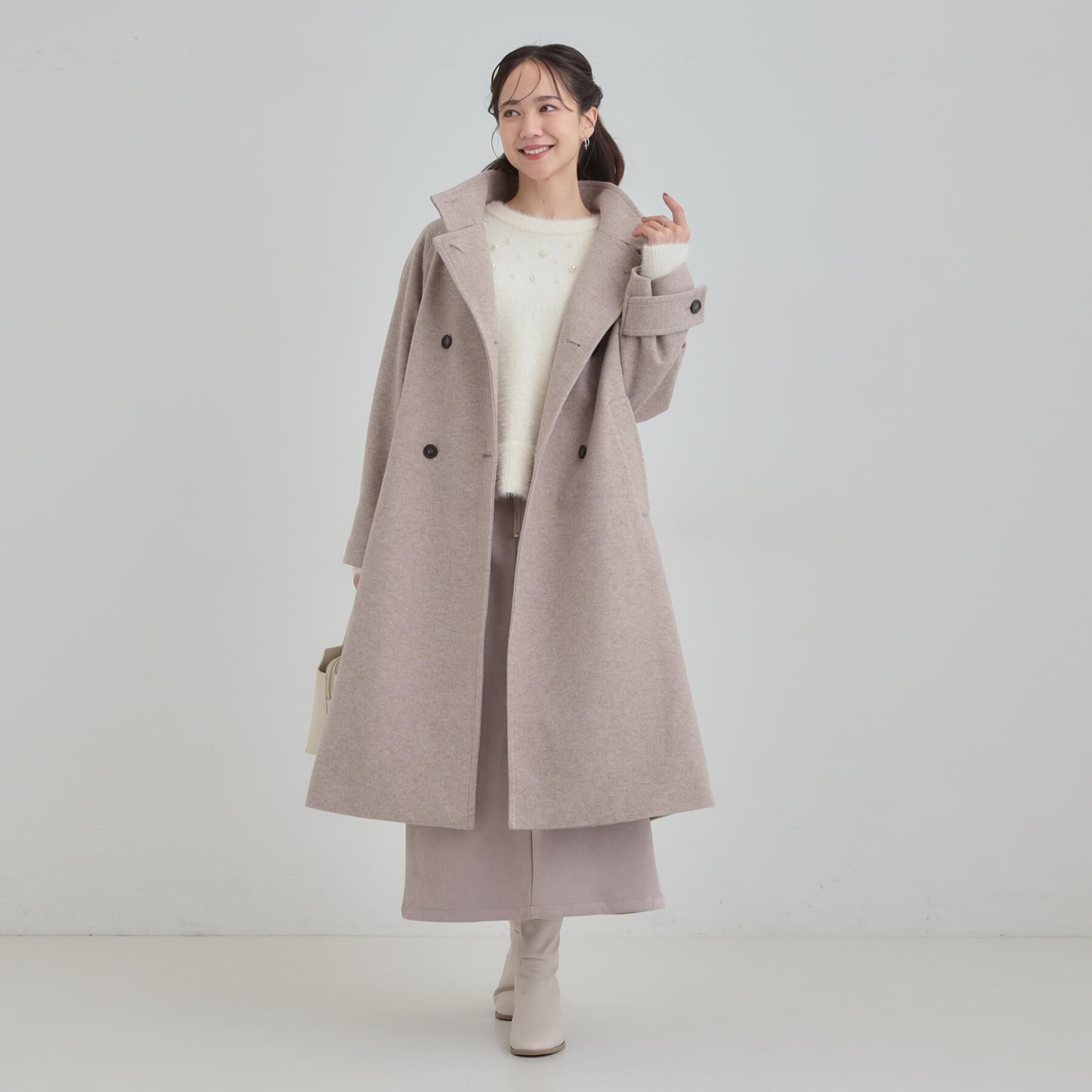 SHOO･LA･RUE「【洗濯機可】上品できれい見え フェイクスエード ナロースカート」|スカート|