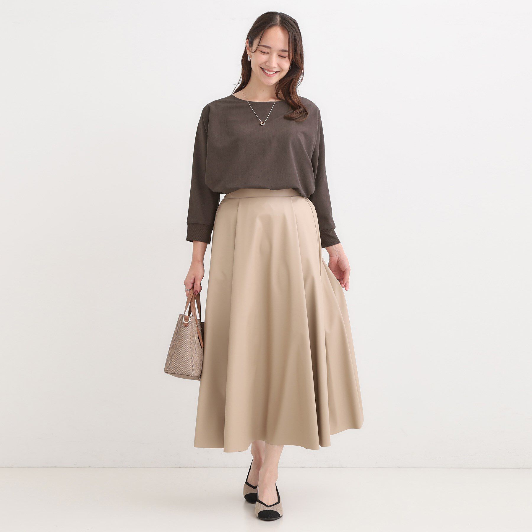 SHOO･LA･RUE「【洗濯後しわになりにくい】1枚でサマ見え 8分袖ドルマンブラウス」|シャツ・ブラウス|