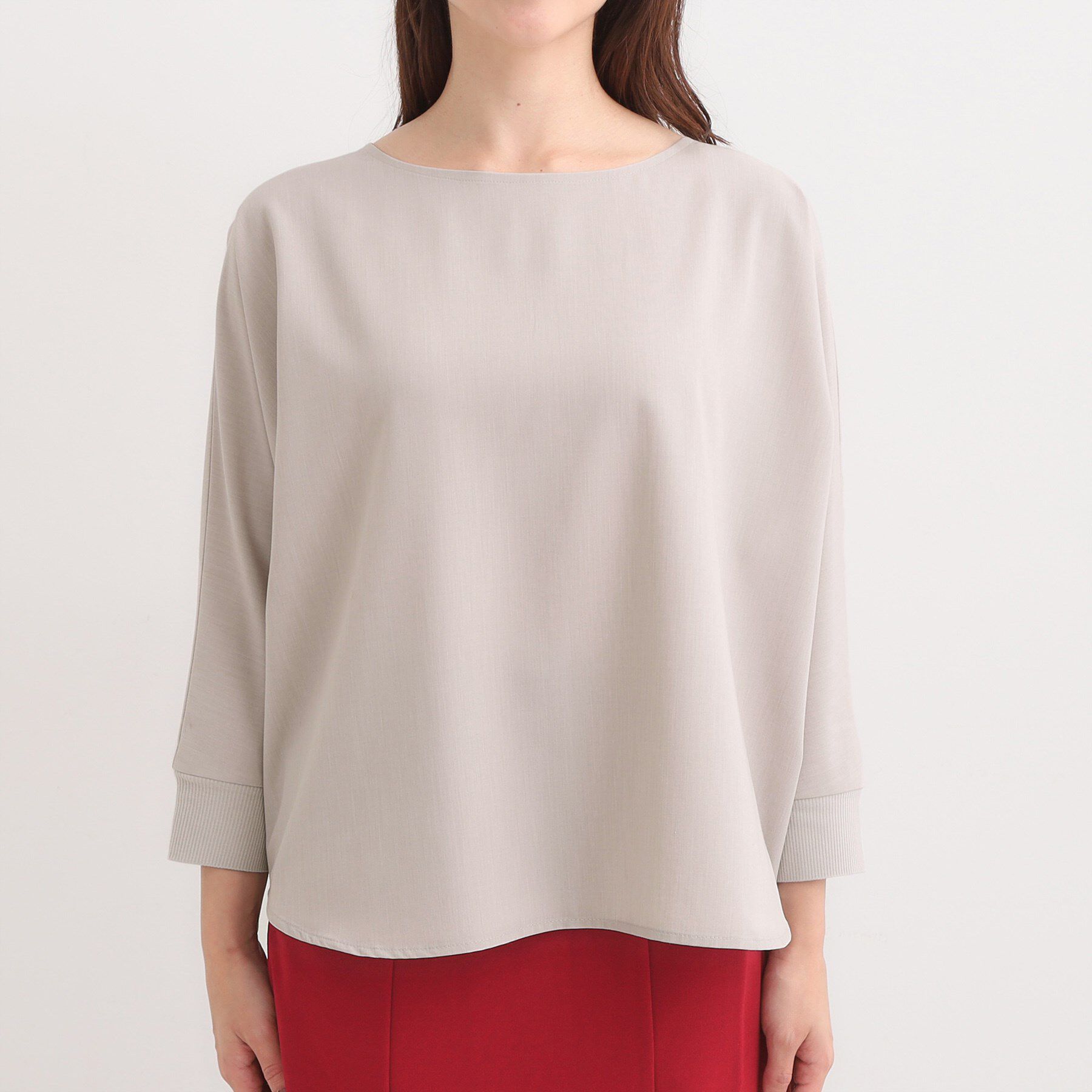 SHOO･LA･RUE「【洗濯後しわになりにくい】1枚でサマ見え 8分袖ドルマンブラウス」|シャツ・ブラウス|