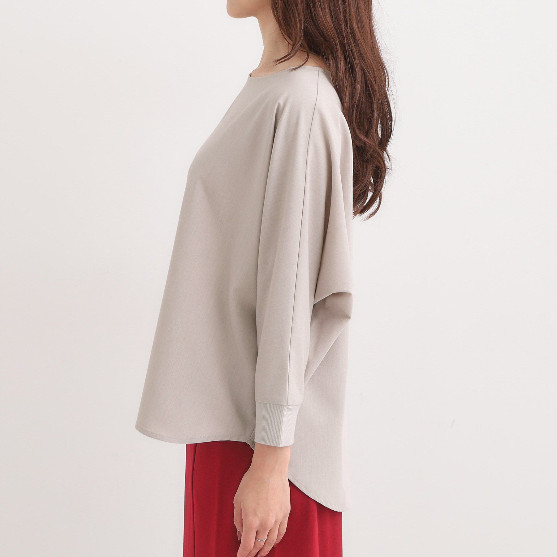 SHOO･LA･RUE「【洗濯後しわになりにくい】1枚でサマ見え 8分袖ドルマンブラウス」|シャツ・ブラウス|