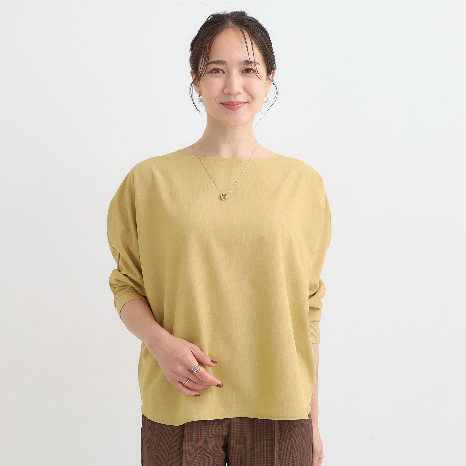 SHOO･LA･RUE「【洗濯後しわになりにくい】1枚でサマ見え 8分袖ドルマンブラウス」|シャツ・ブラウス|