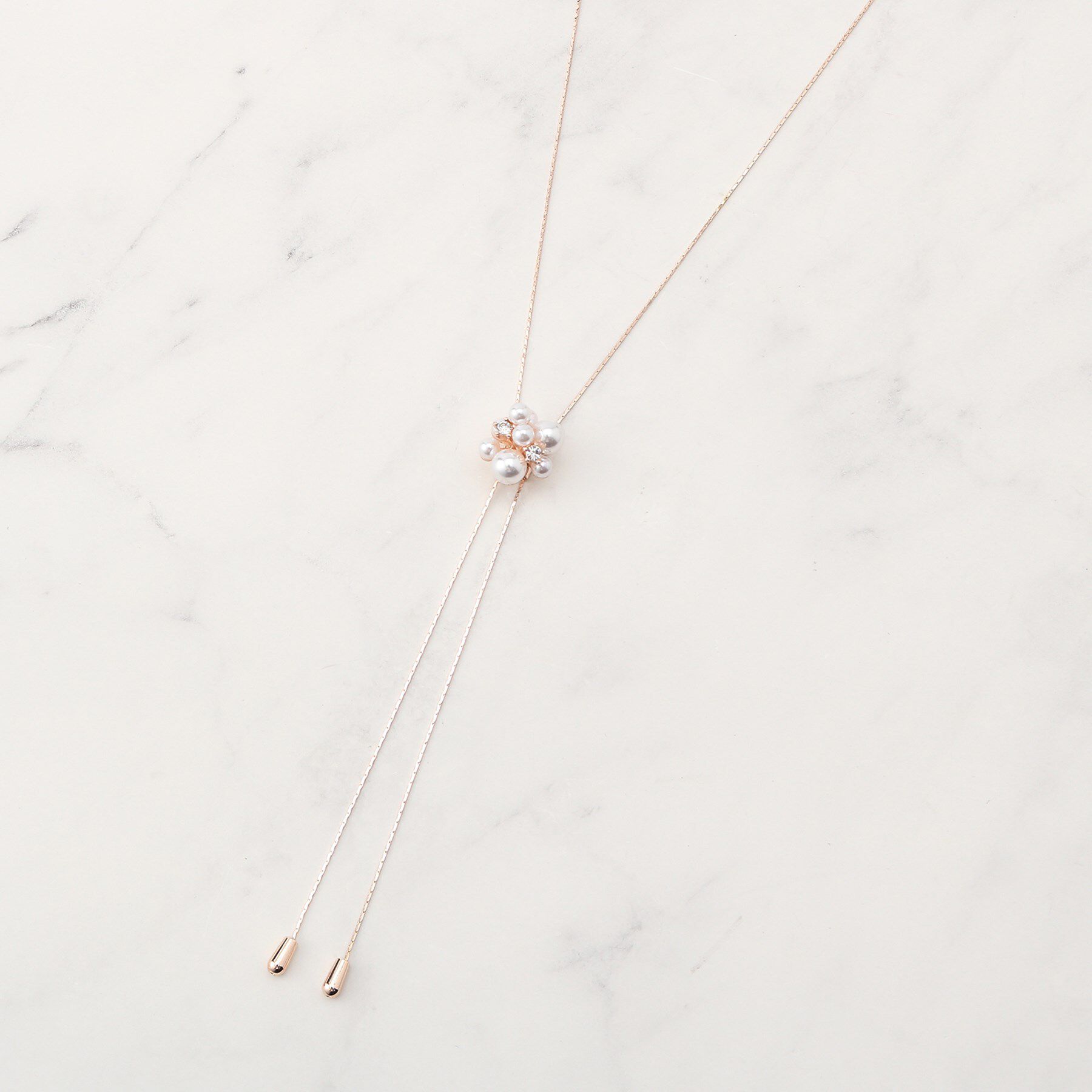 SHOO･LA･RUE「パール調ループタイネックレス」|ネックレス|