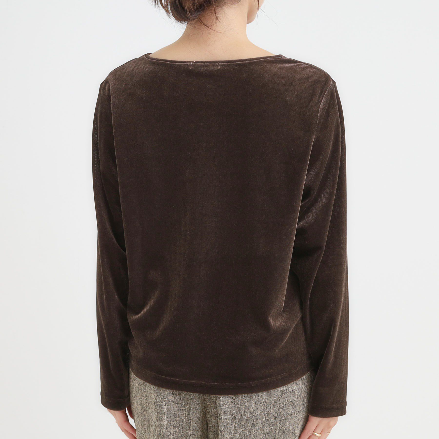 SHOO･LA･RUE「【洗える/S-LL】上品見え ベロア調シアートップス」|Tシャツ・カットソー|