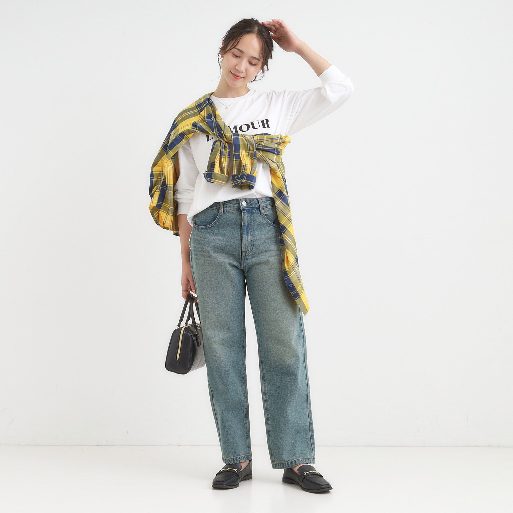 SHOO･LA･RUE「【S-LL】大人カジュアルに 柔らかデニムテーパードパンツ」|デニム|