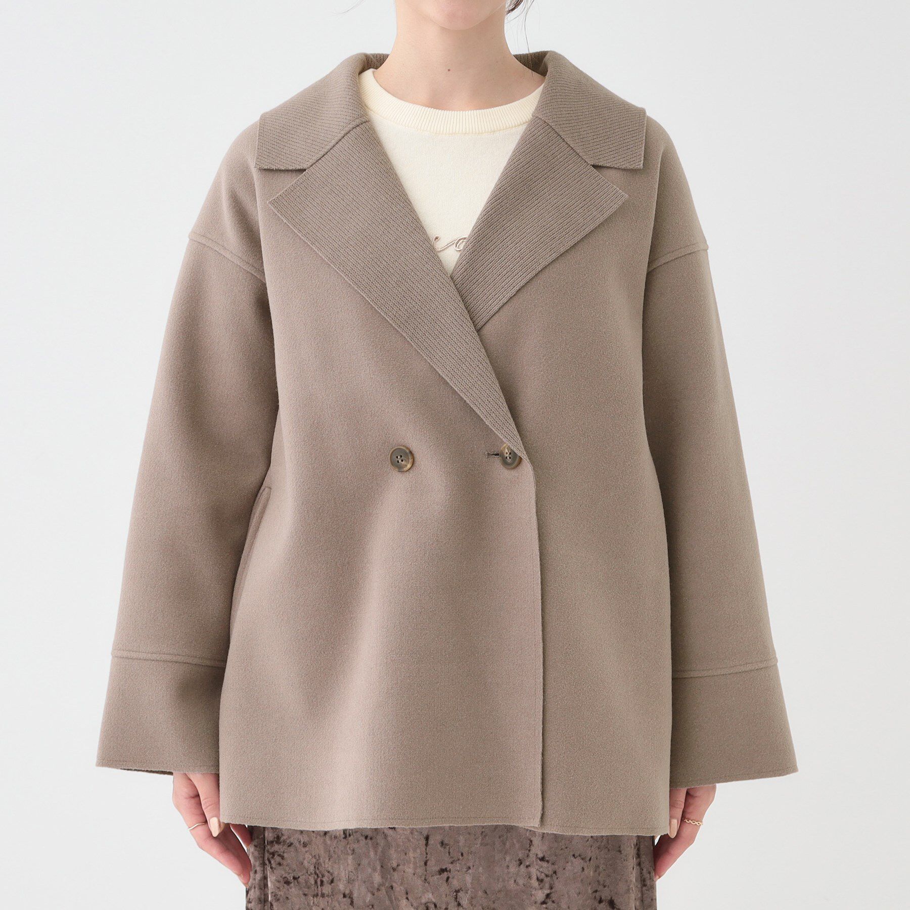 SHOO･LA･RUE「【S-LL】大人のこなれ感 テーラード風コート」|テーラードジャケット|