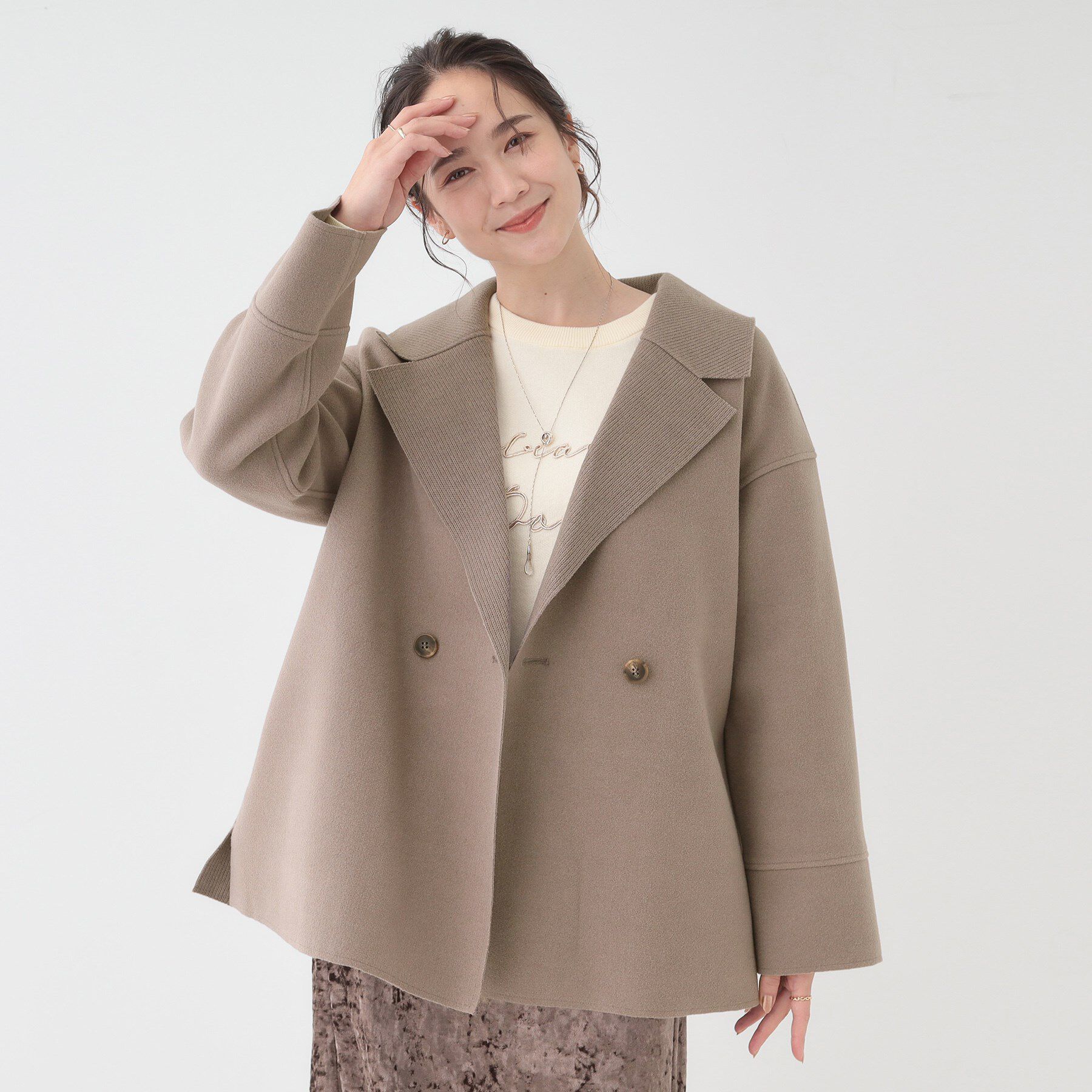 SHOO･LA･RUE「【S-LL】大人のこなれ感 テーラード風コート」|テーラードジャケット|