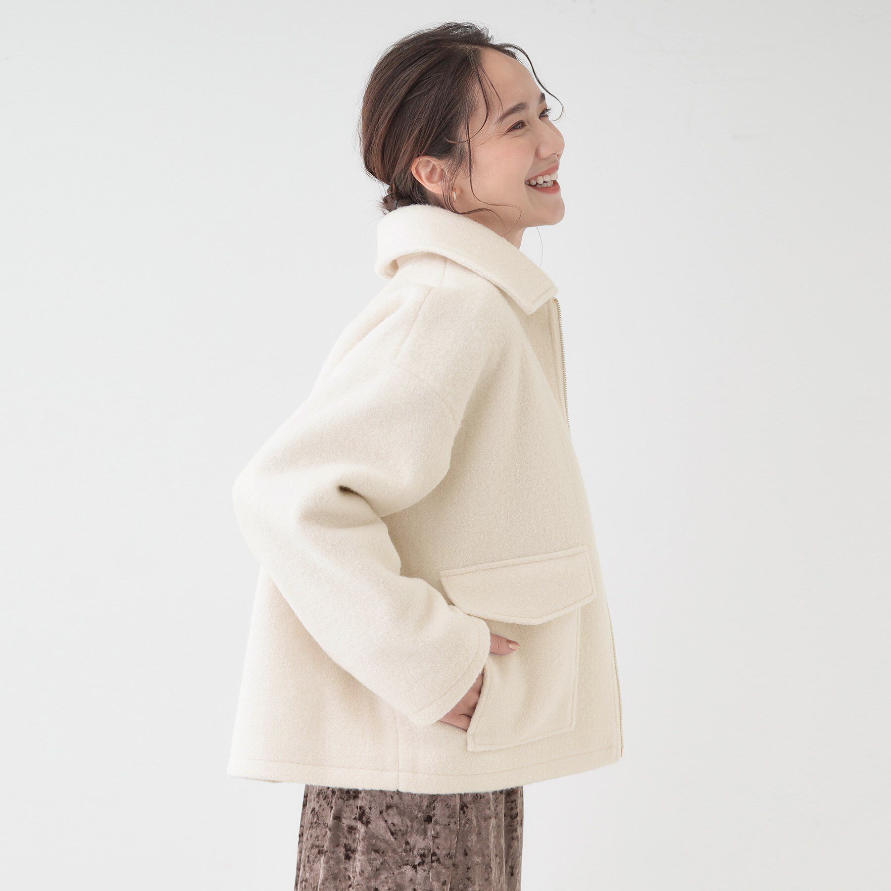 SHOO･LA･RUE「【S-LL】大人カジュアルコーデに 襟付きZIPブルゾン」|ブルゾン・スタジャン|