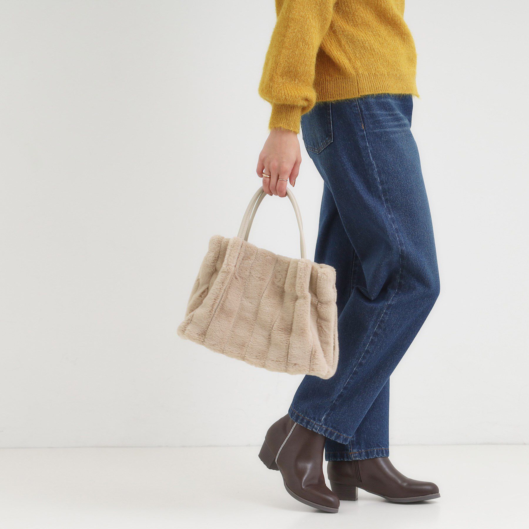 SHOO･LA･RUE「【高レビュー/2WAY】きれい見えで上品な ストライプファートートバッグ」|トートバッグ|