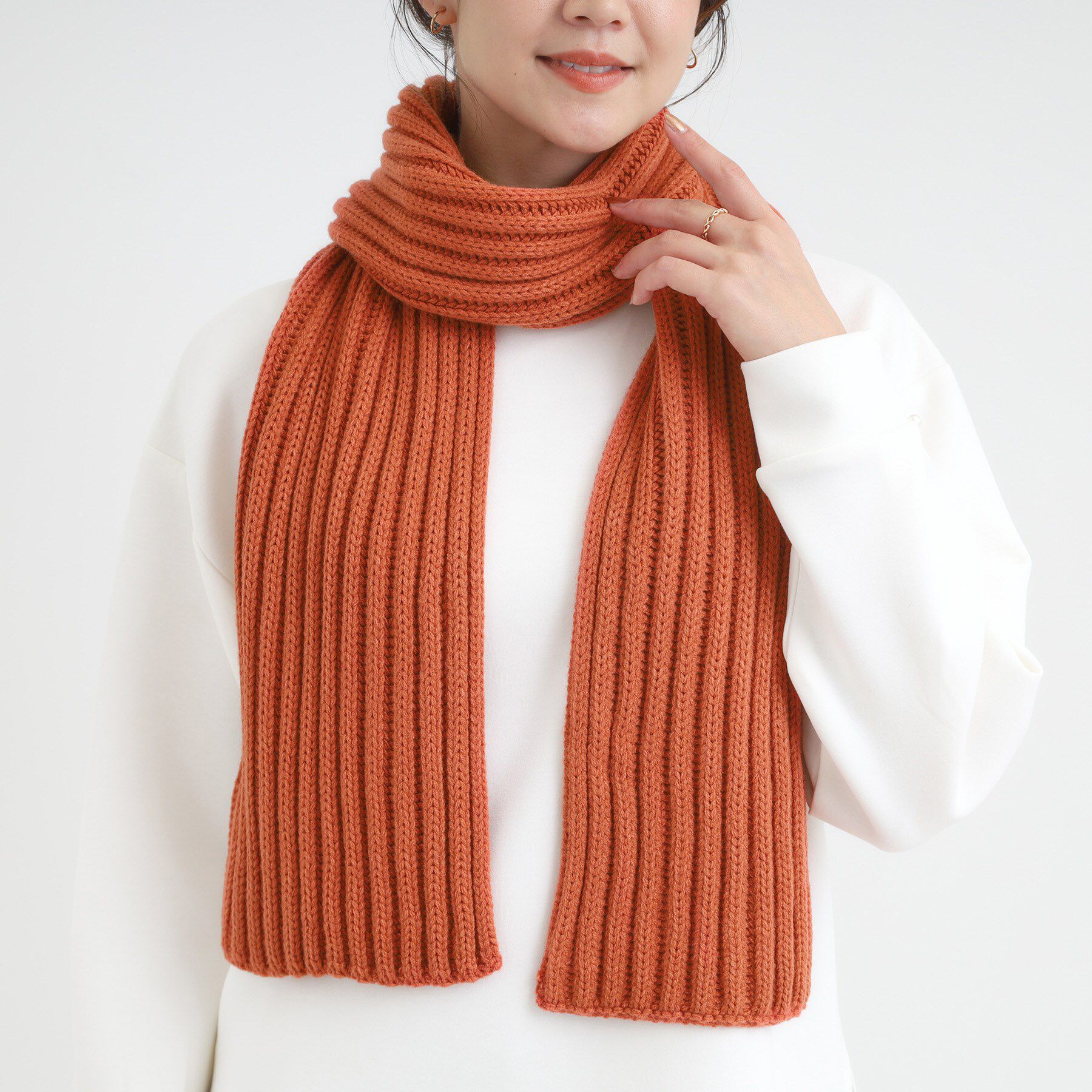 SHOO･LA･RUE「リブニットマフラー」|ストール|