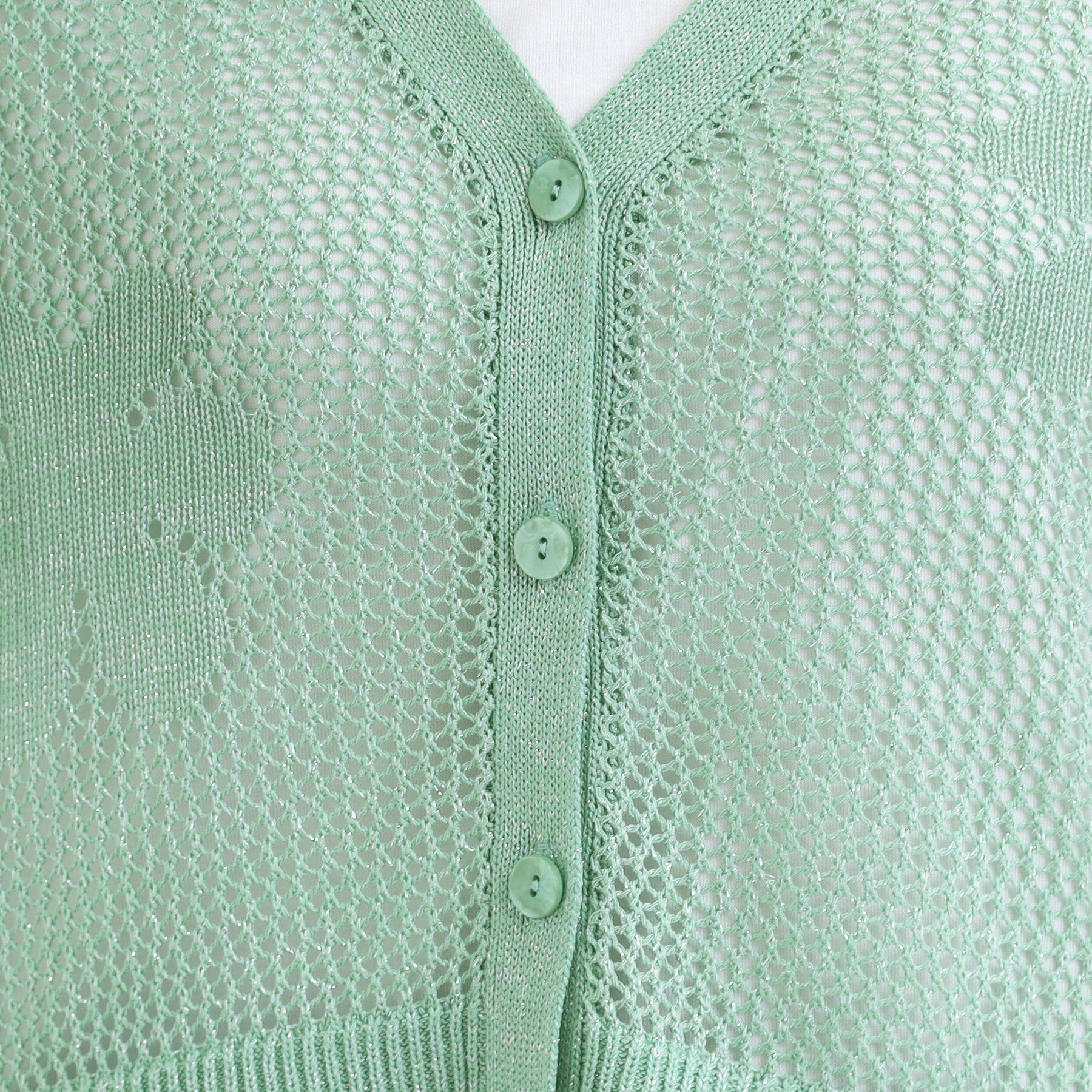 SHOO･LA･RUE「【2点セット】ラメメッシュニットカーディガン＋ロンTセット」|カーディガン|