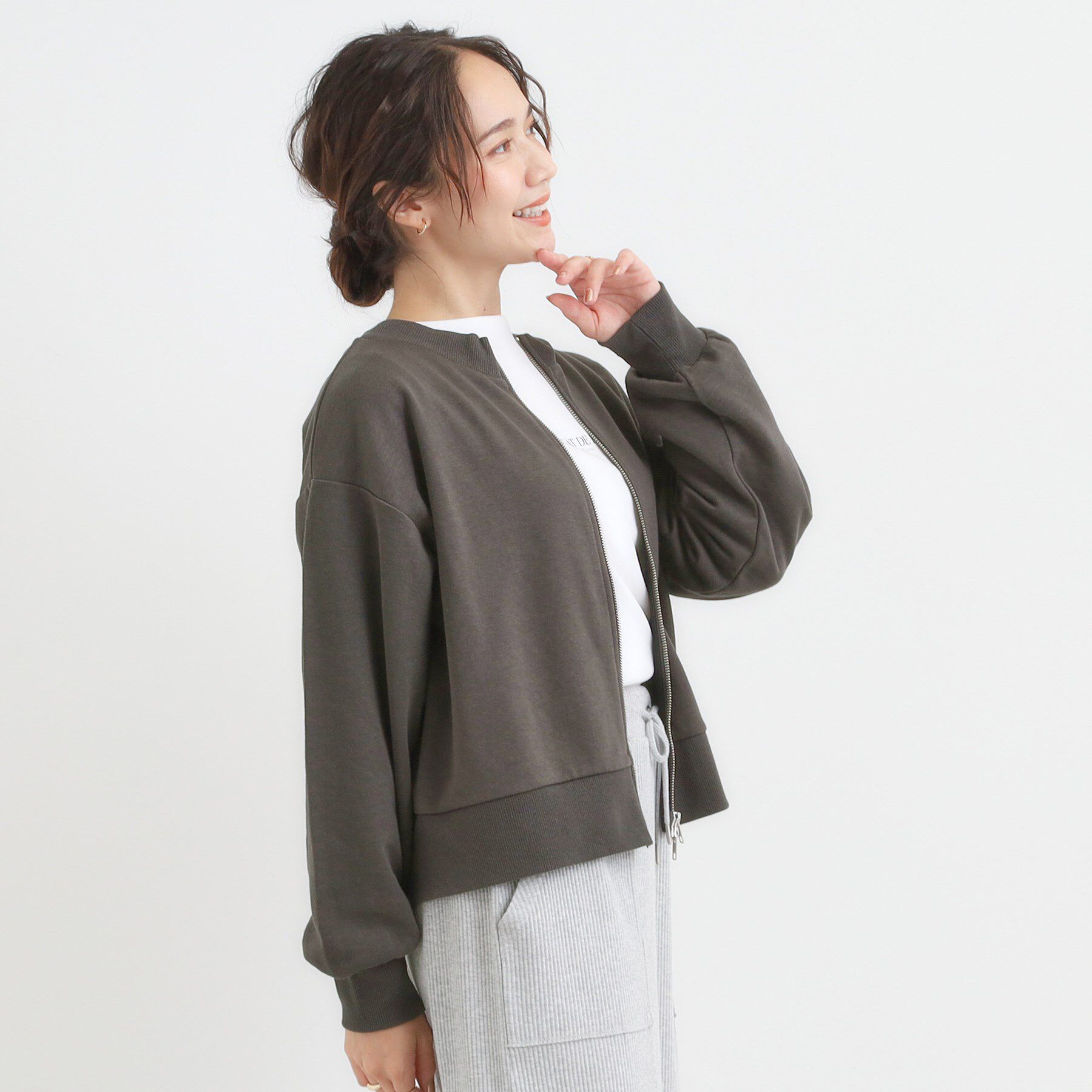 SHOO･LA･RUE「【前後2WAY】ボートネックダブルジップカーディガン」|カーディガン|